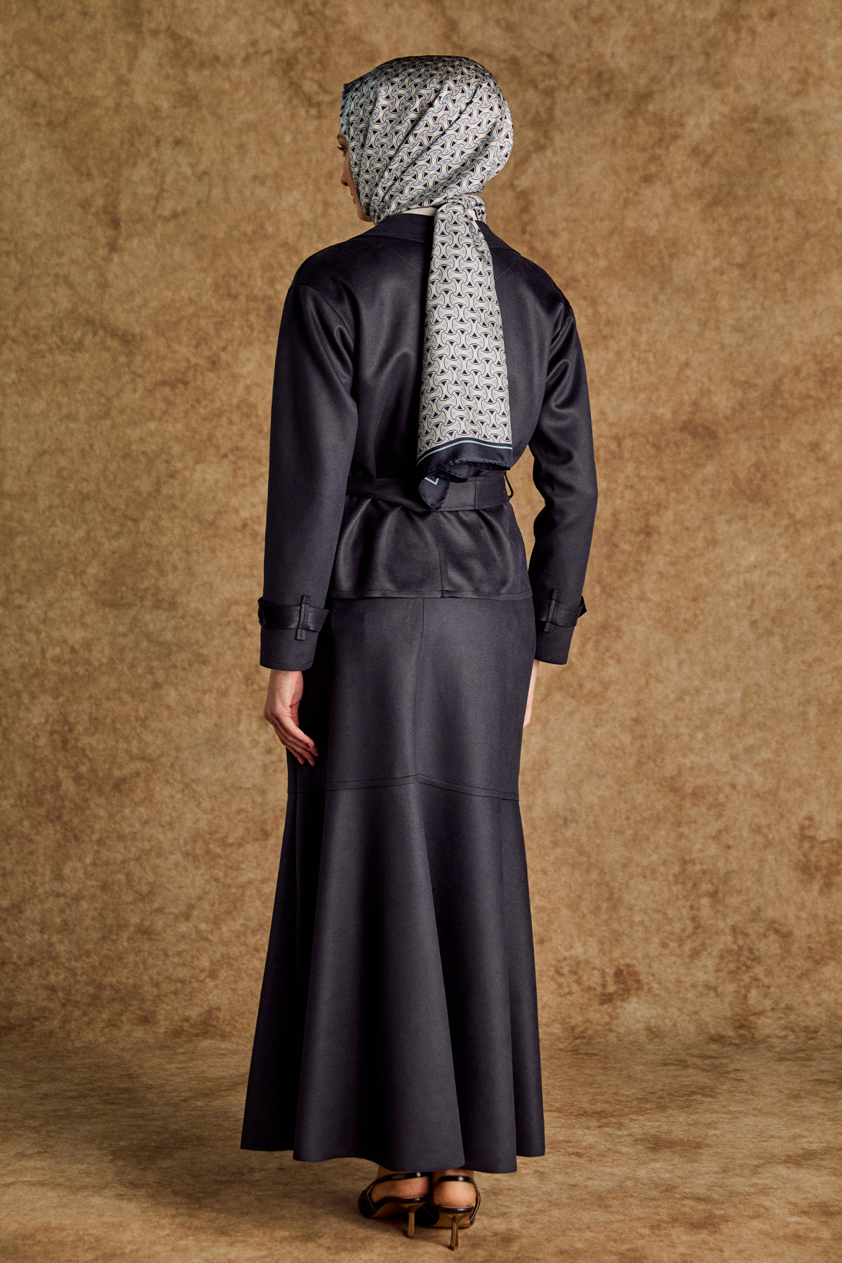 Süet Görünümlü Kruvaze İkili Takım