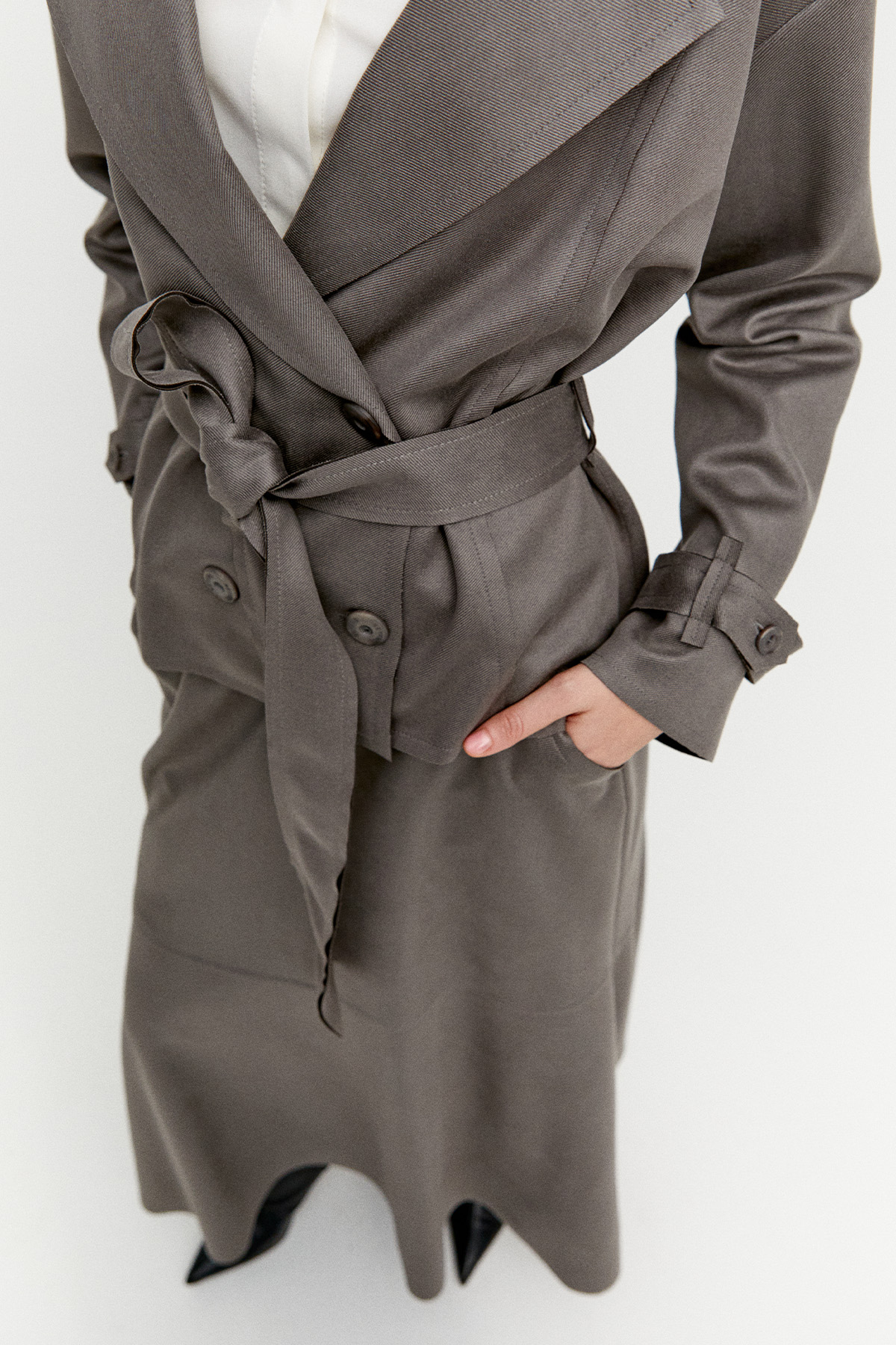 Süet Görünümlü Kruvaze İkili Takım