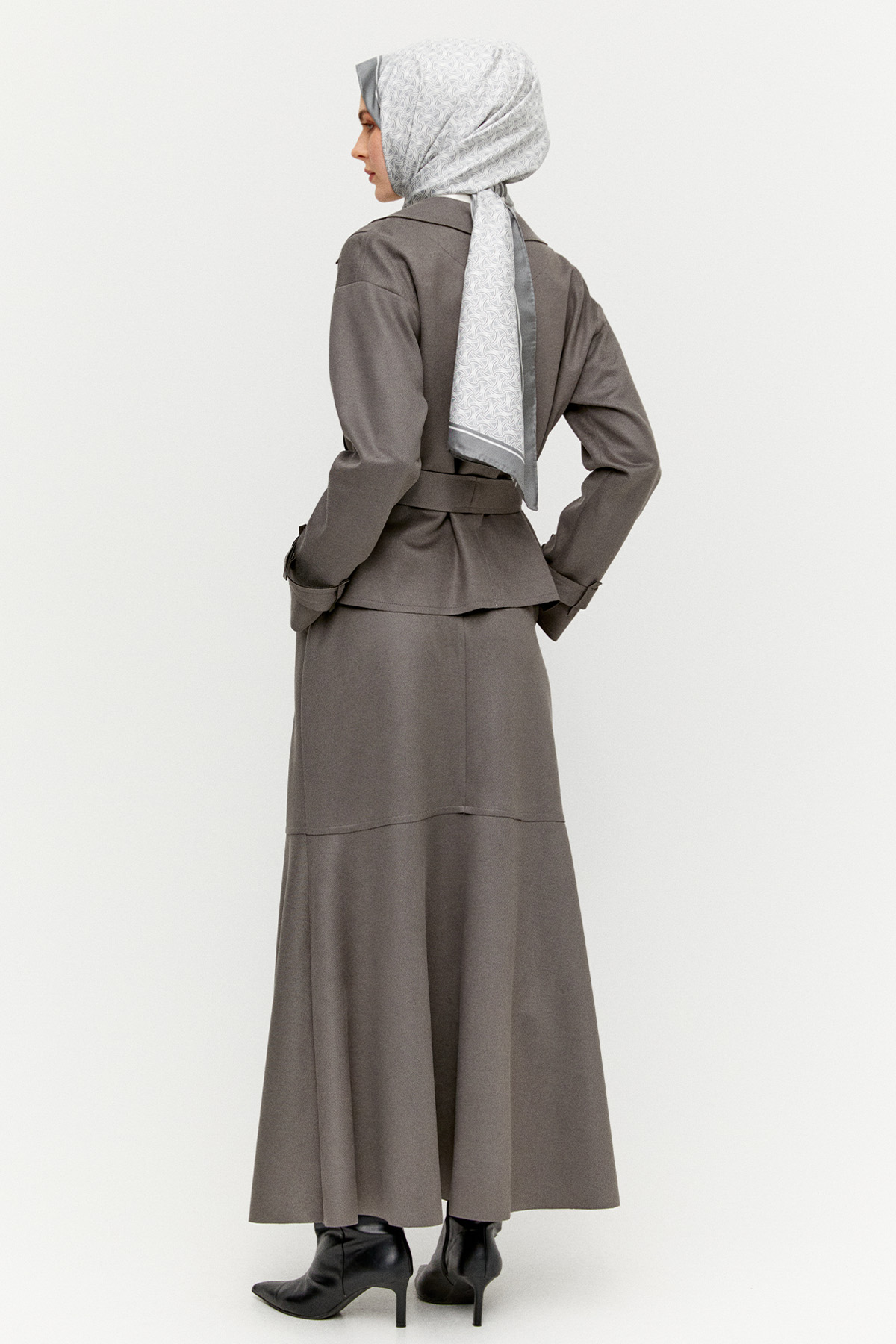 Süet Görünümlü Kruvaze İkili Takım