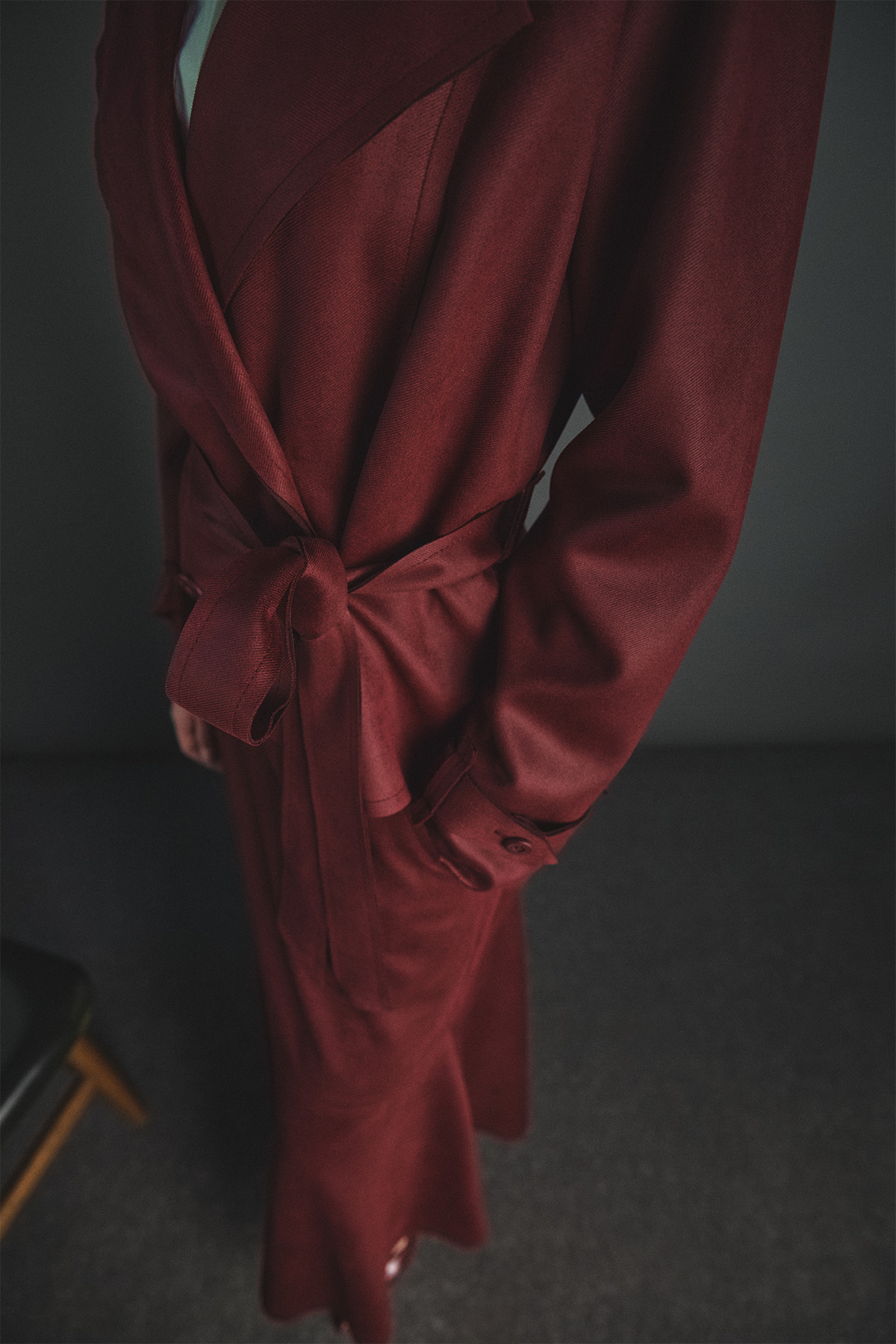 Kuşaklı Kruvaze Ceketli İkili Takım