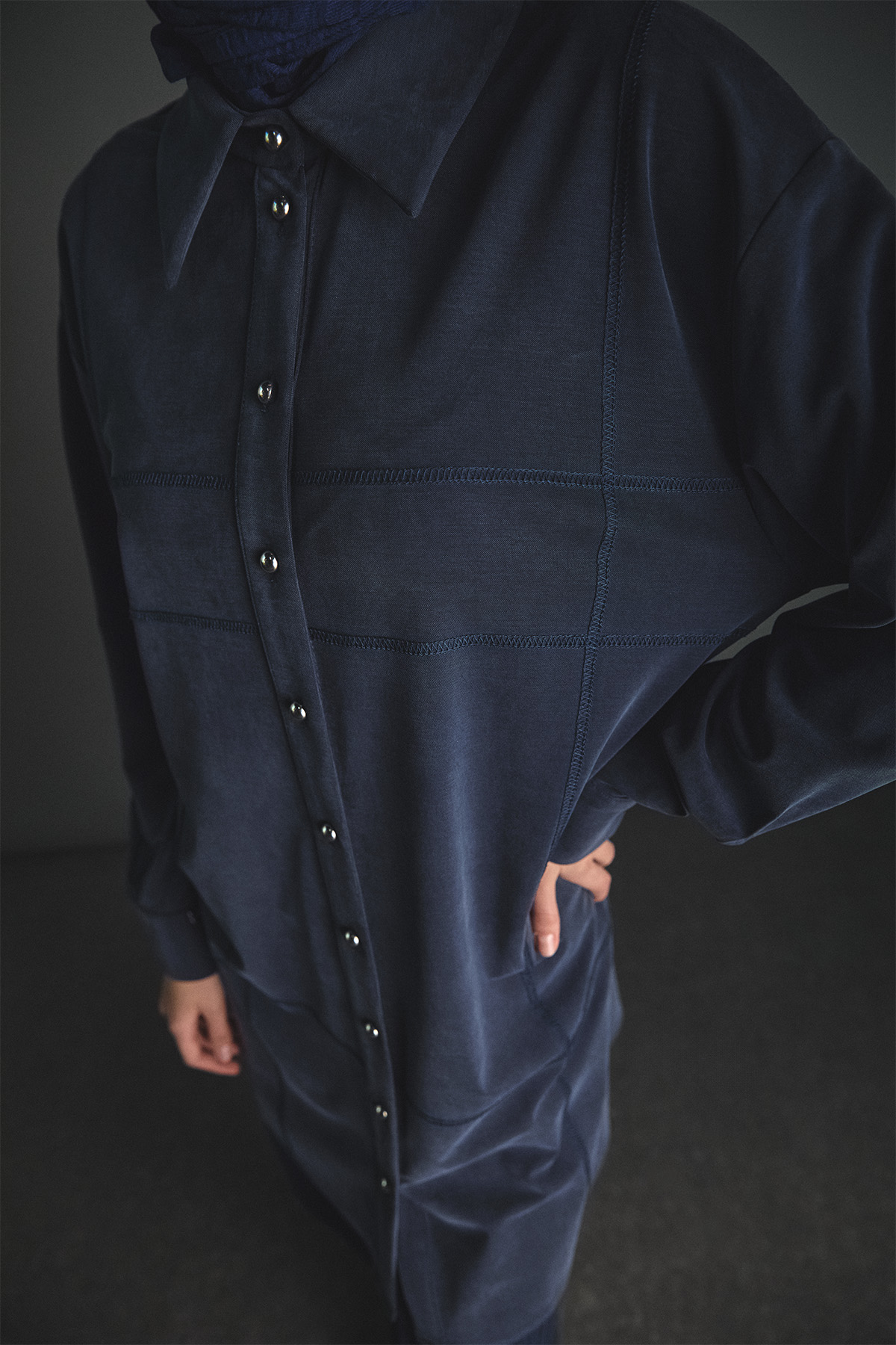 Spor Dikiş Gizli Patlı Lyocell Tunik