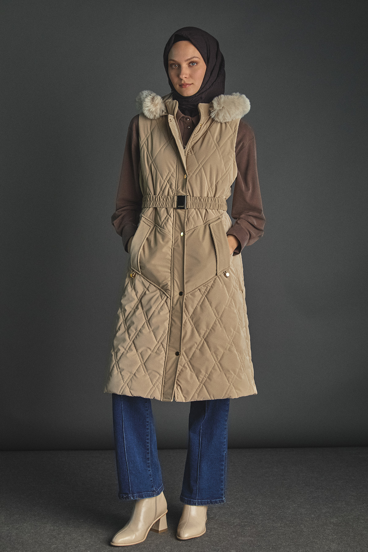 Spor Dikiş Gizli Patlı Lyocell Tunik