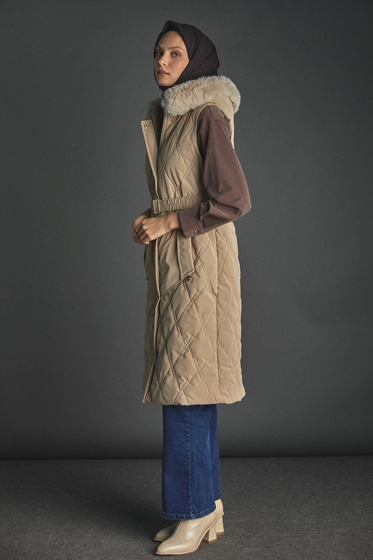 Spor Dikiş Gizli Patlı Lyocell Tunik