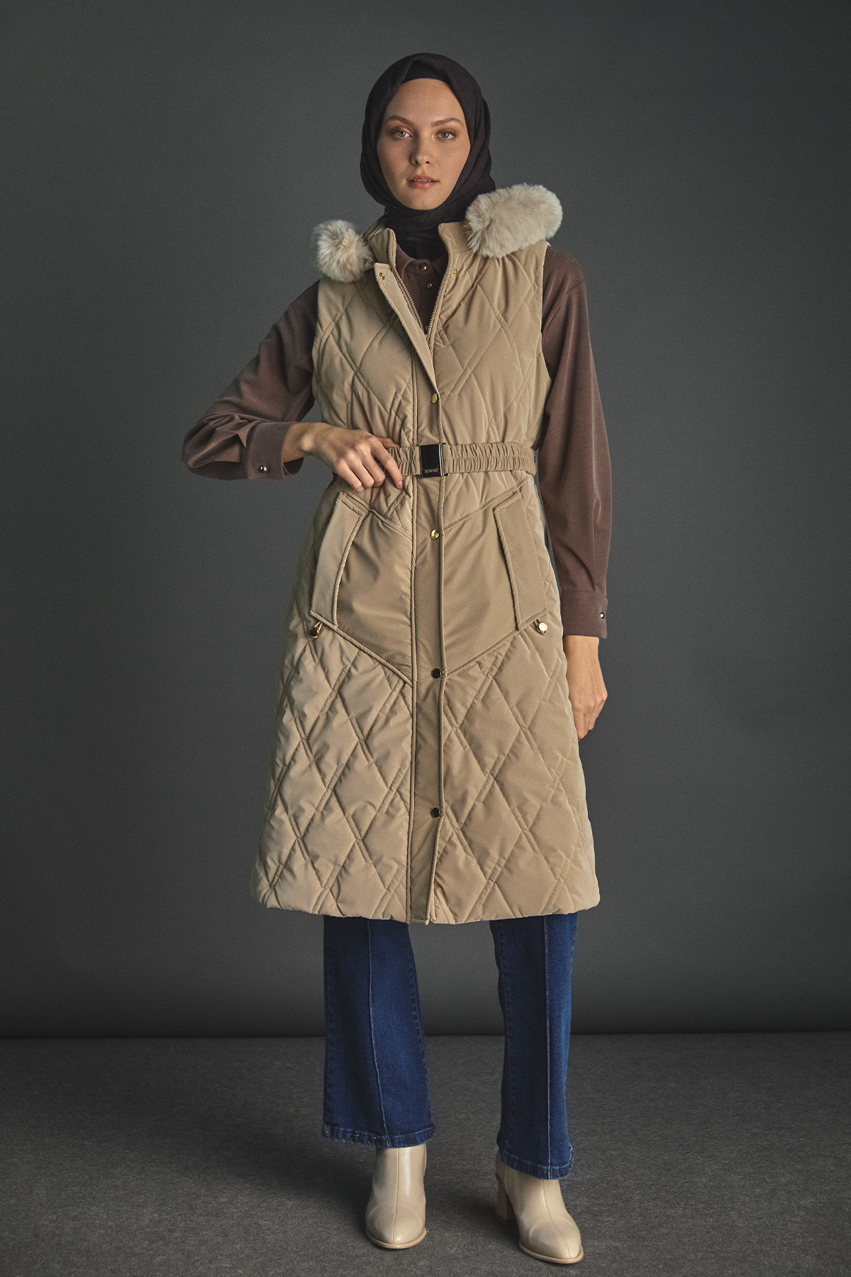 Spor Dikiş Gizli Patlı Lyocell Tunik