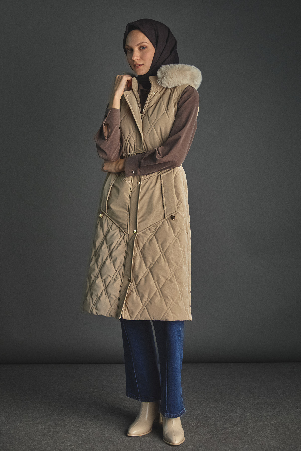 Spor Dikiş Gizli Patlı Lyocell Tunik