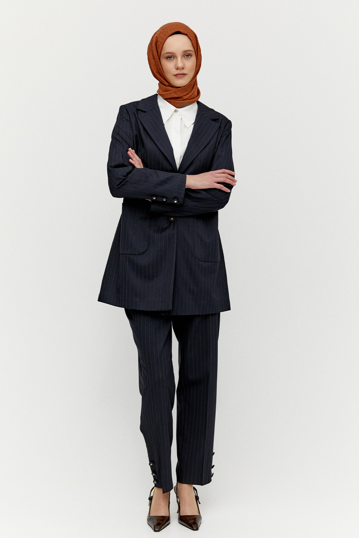 Çizgili Klasik İkili Takım