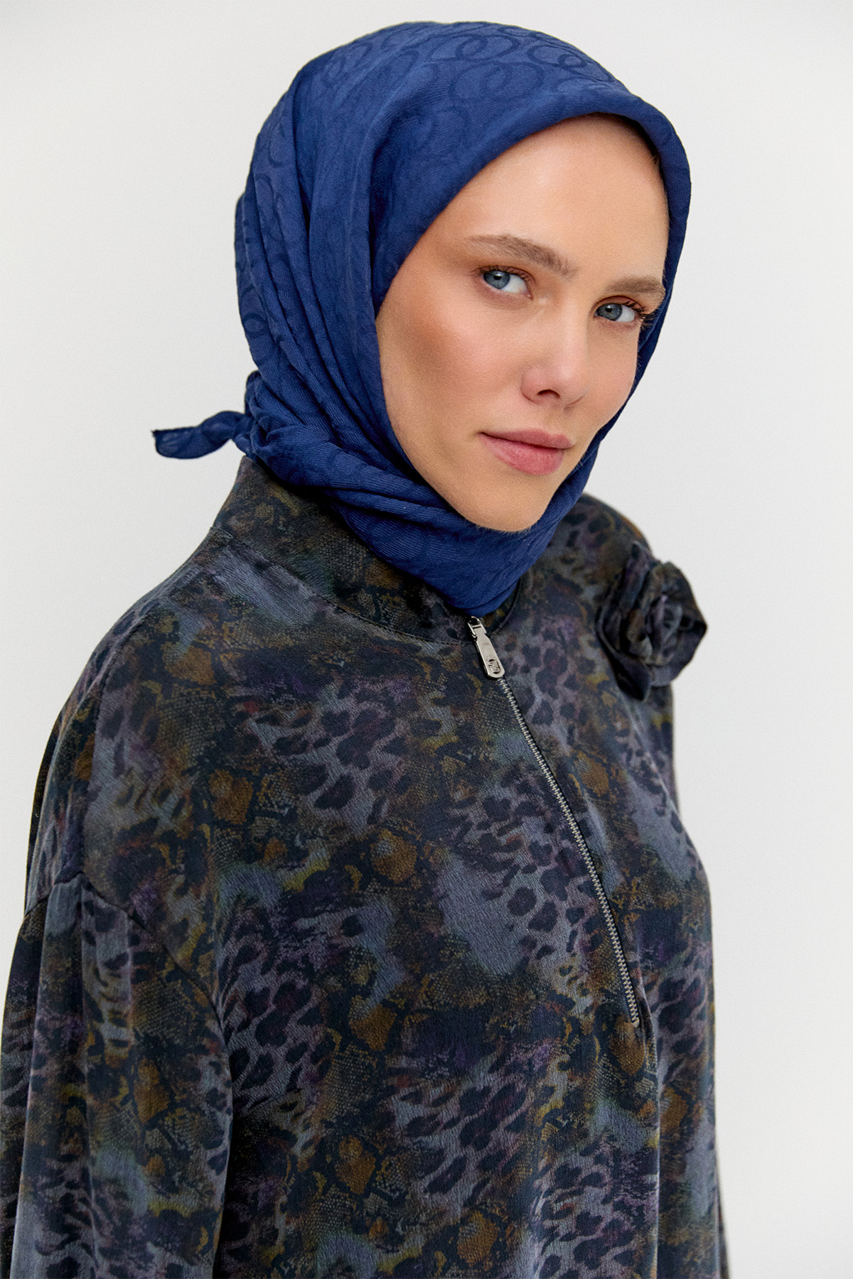 Desenli Rahat Kesim Lyocell İkili Takım, Tesettür Giyim