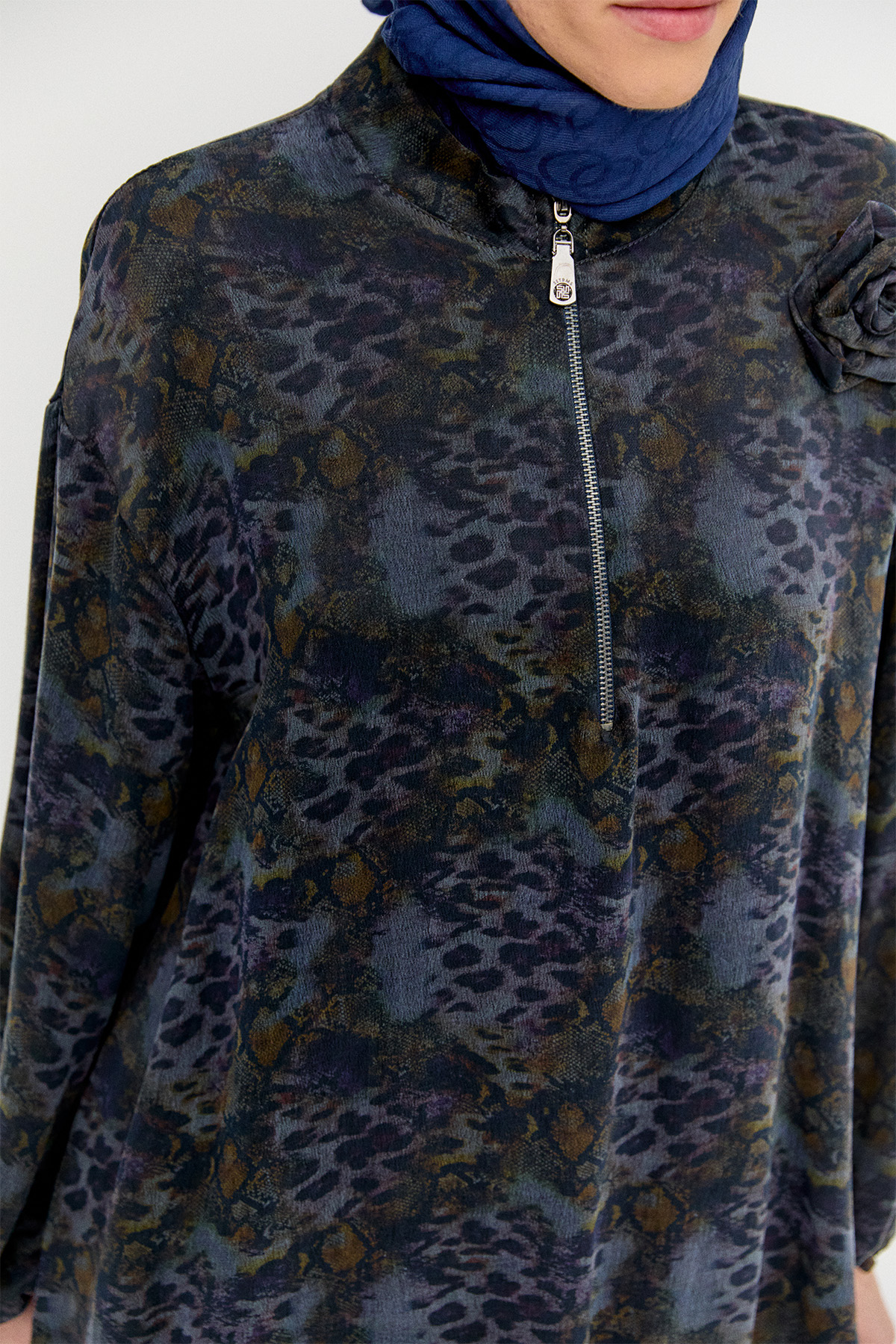 Desenli Rahat Kesim Lyocell İkili Takım, Tesettür Giyim