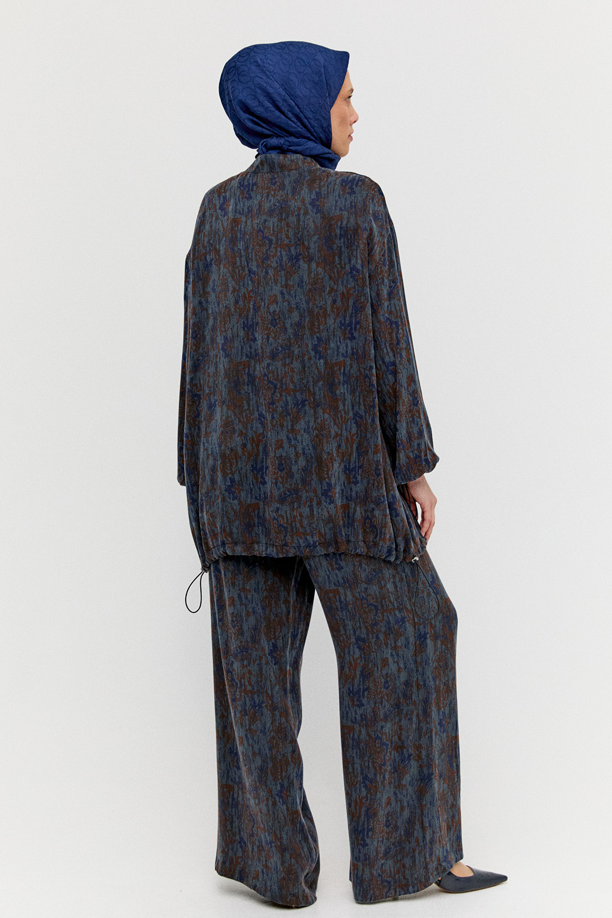 Desenli Rahat Kesim Lyocell İkili Takım, Tesettür Giyim