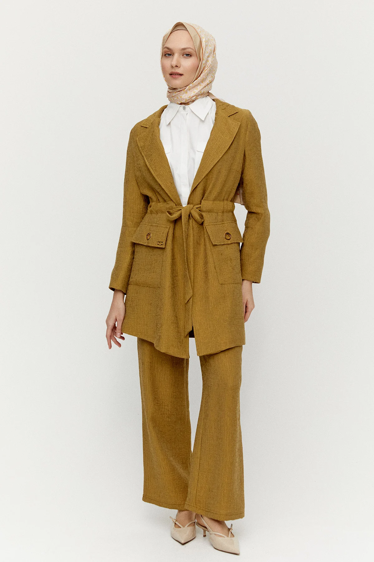 Kuşaklı Dokulu İkili Takım, Tesettür Giyim