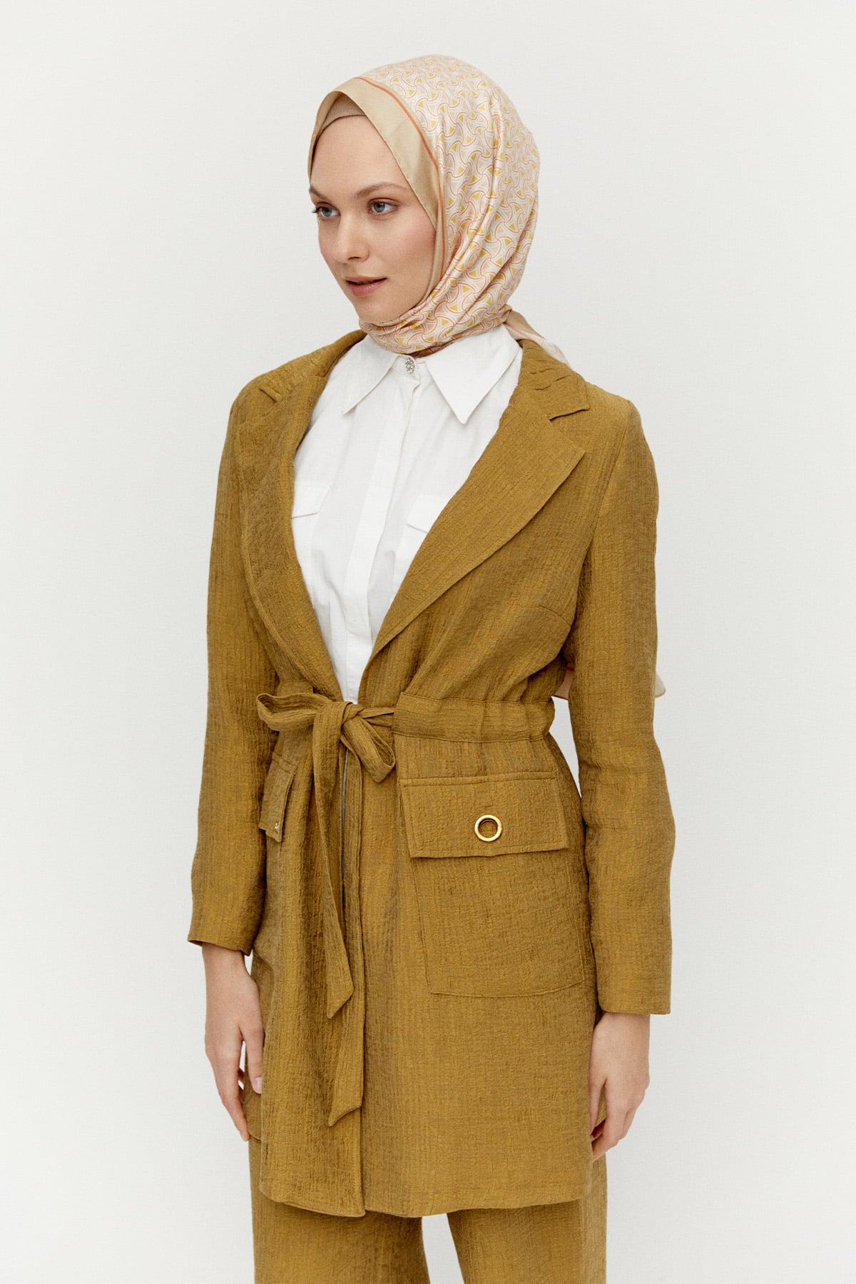 Kuşaklı Dokulu İkili Takım, Tesettür Giyim