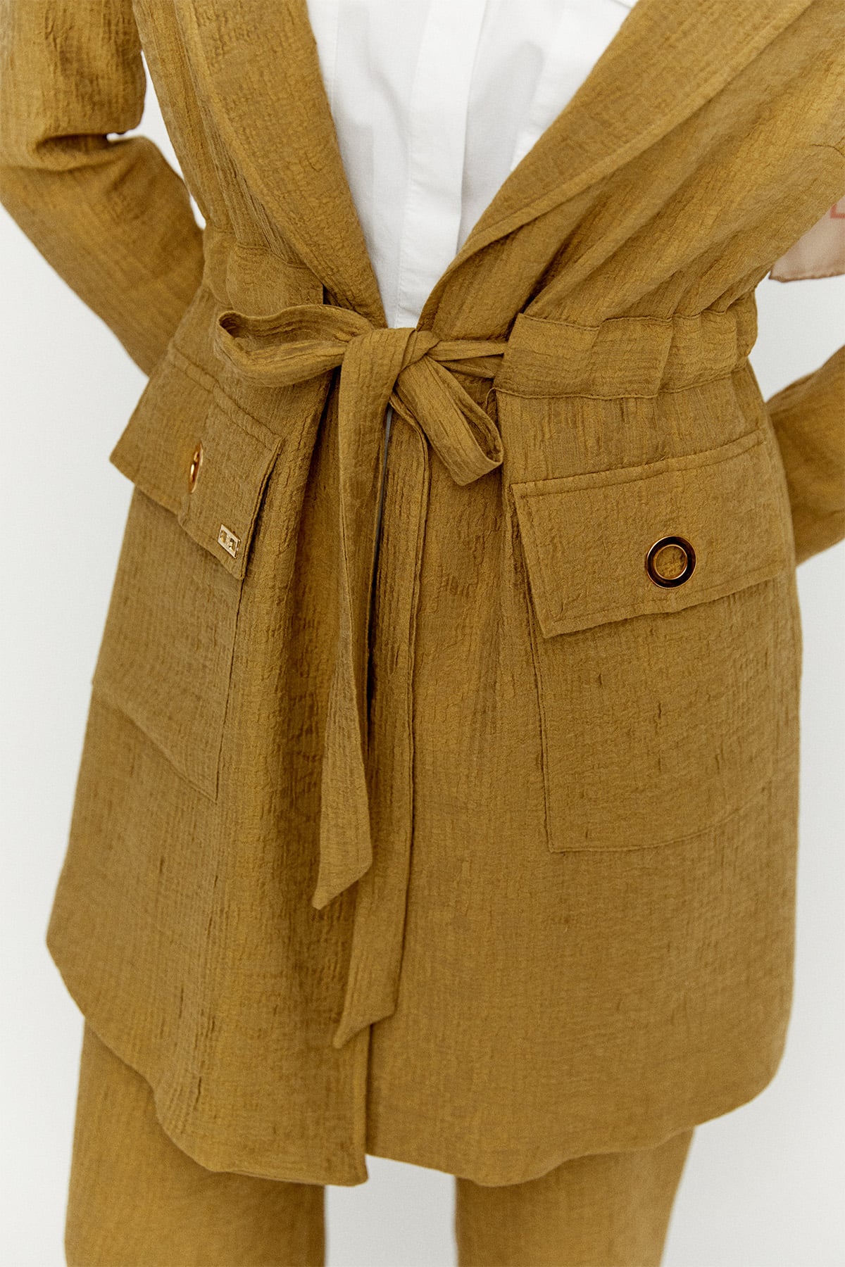 Kuşaklı Dokulu İkili Takım, Tesettür Giyim