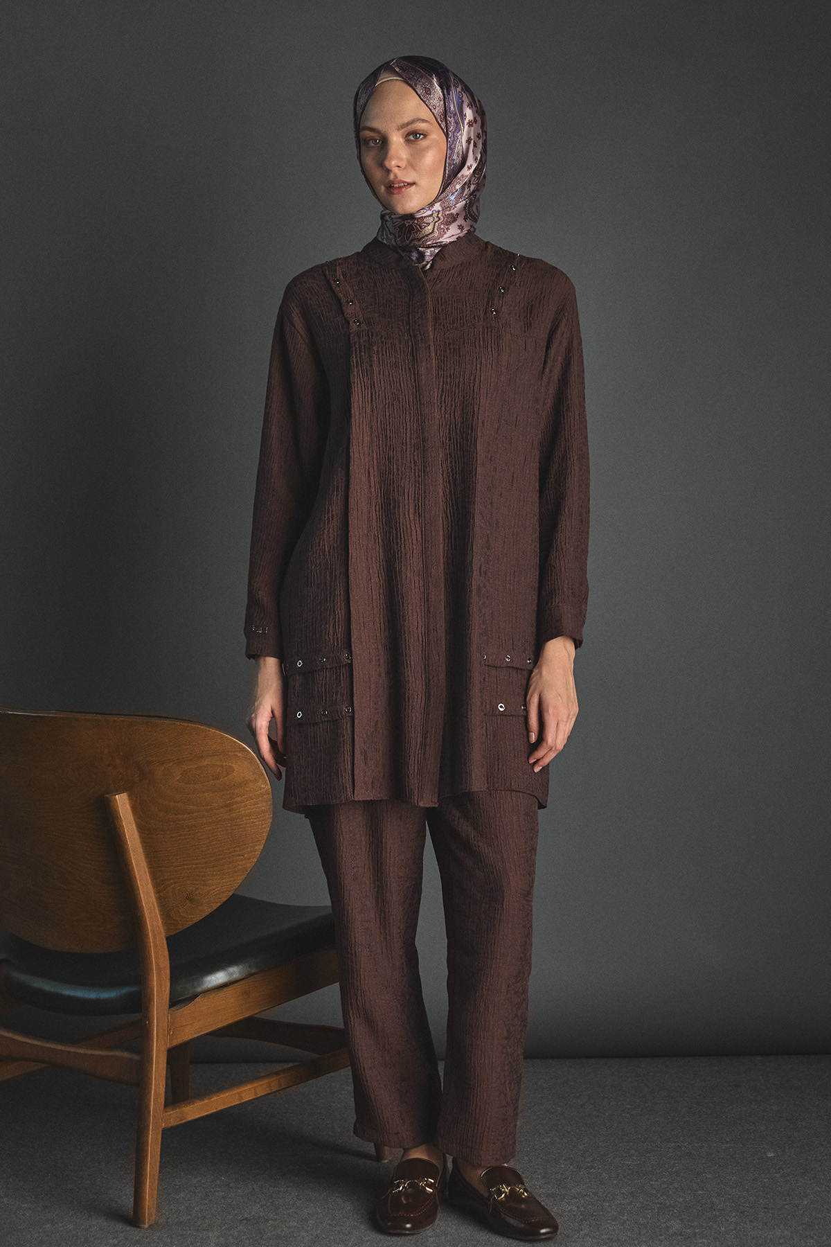 Kuşgözü Detaylı Dokulu İkili Takım