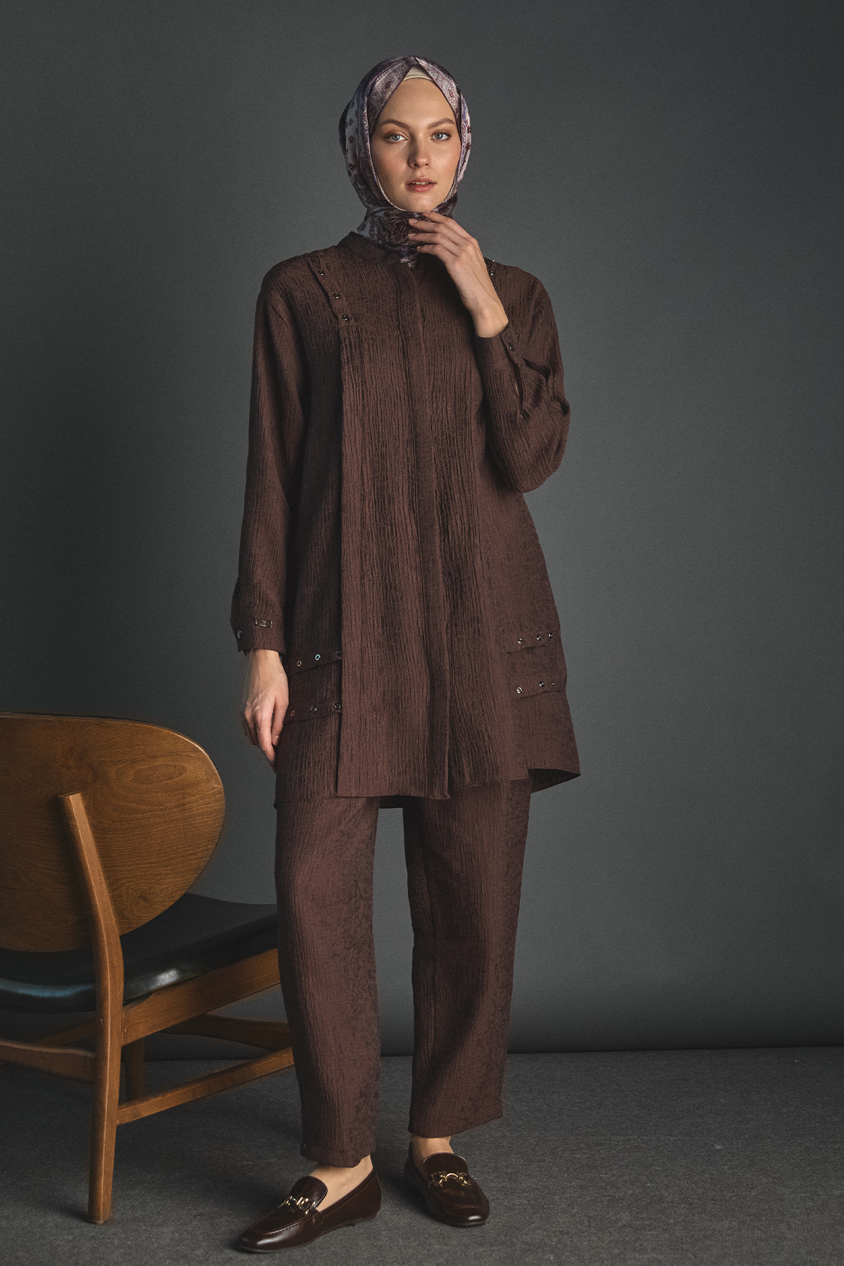 Kuşgözü Detaylı Dokulu İkili Takım