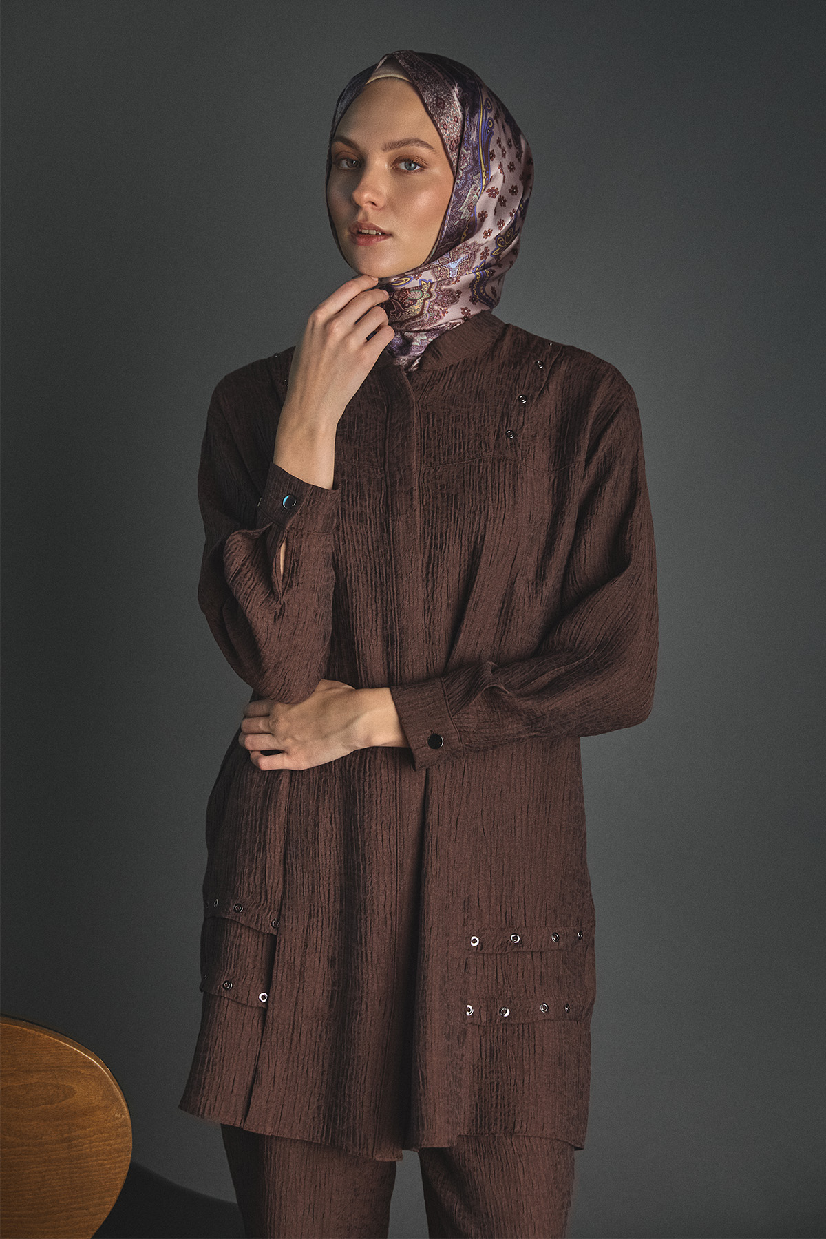 Kuşgözü Detaylı Dokulu İkili Takım