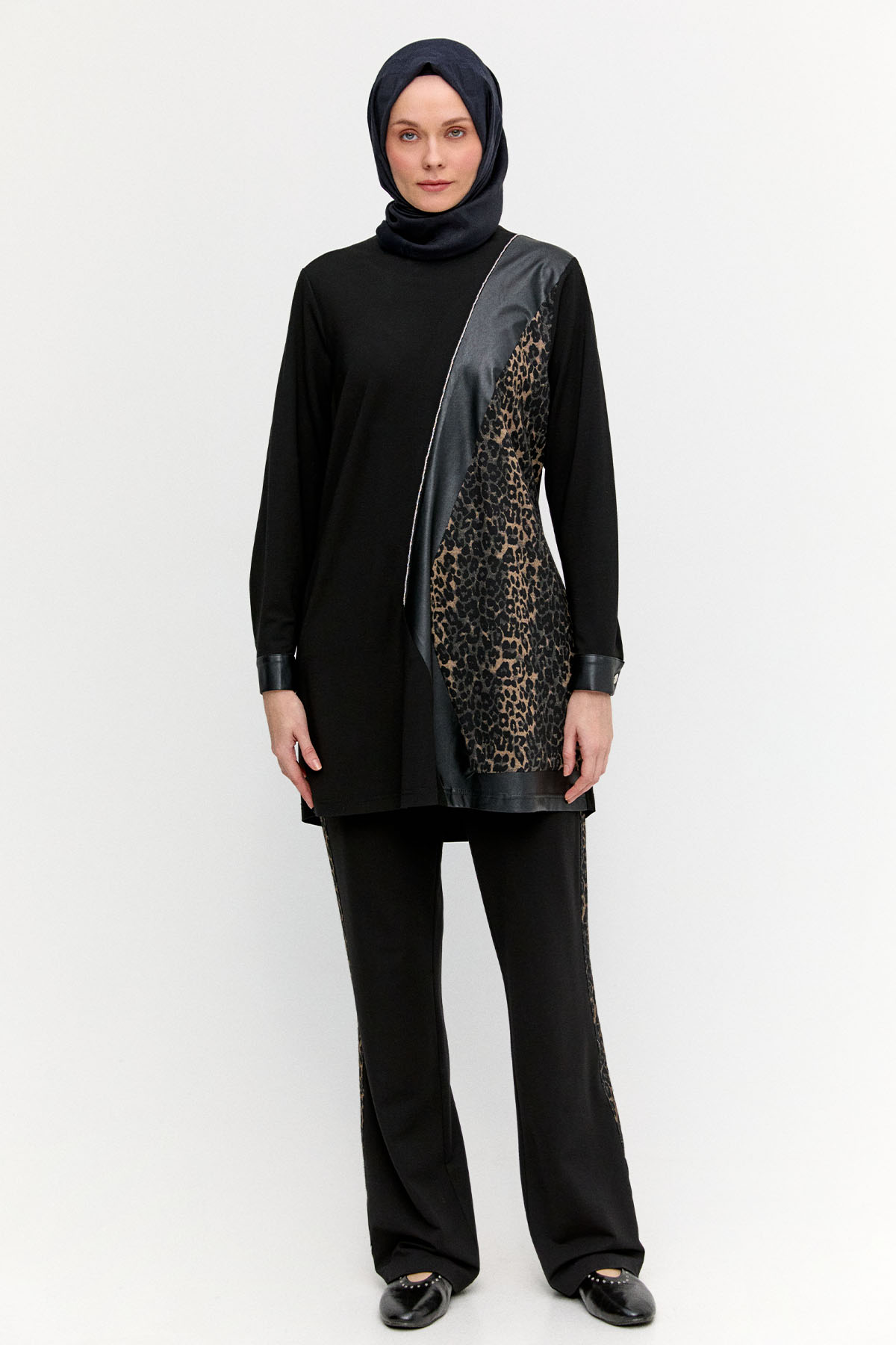 Leoparlı Penye İkili Takım, Tesettür Giyim