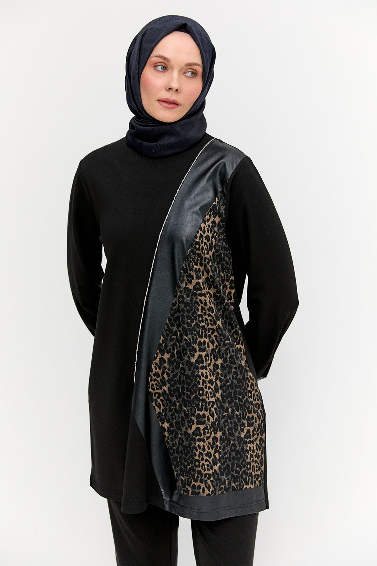 Leoparlı Penye İkili Takım, Tesettür Giyim