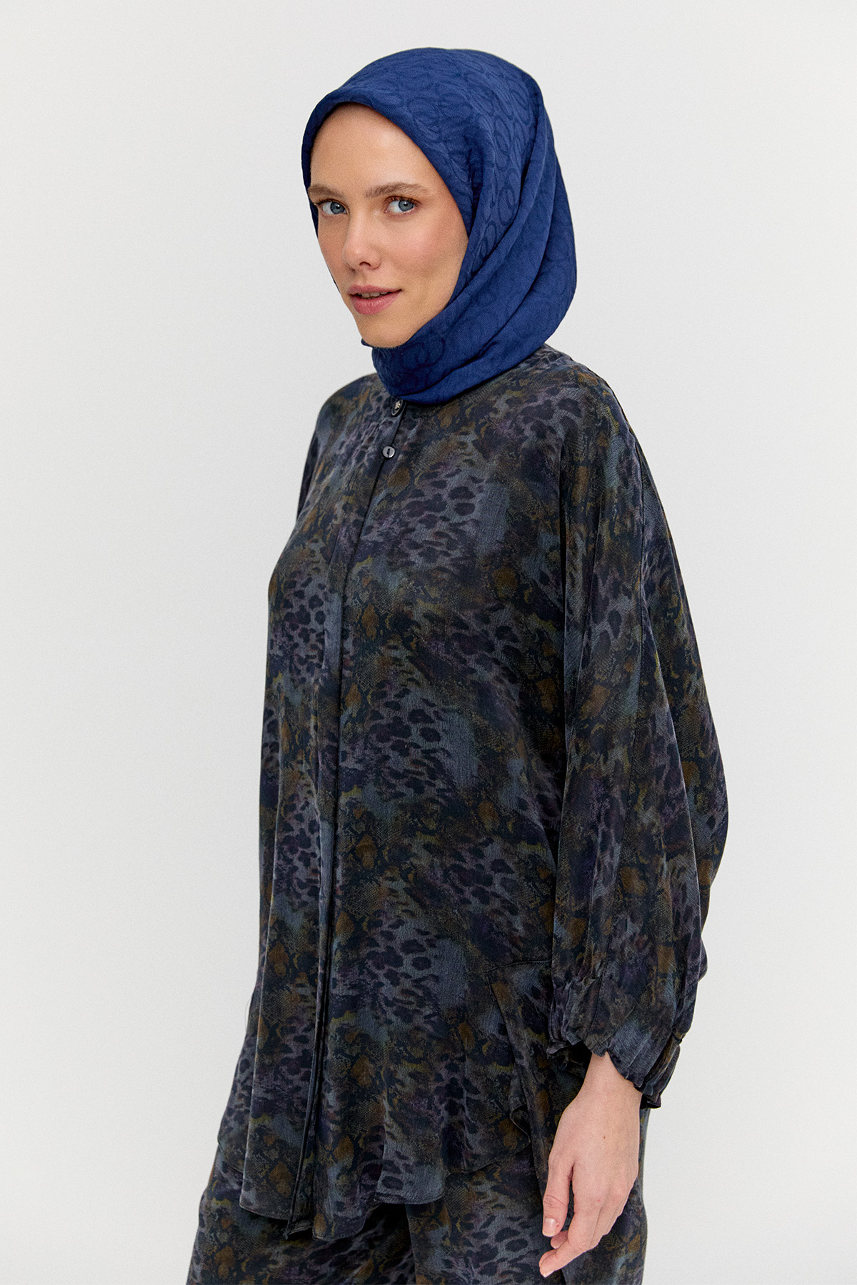 Desenli Lyocell İkili Takım, Tesettür Giyim