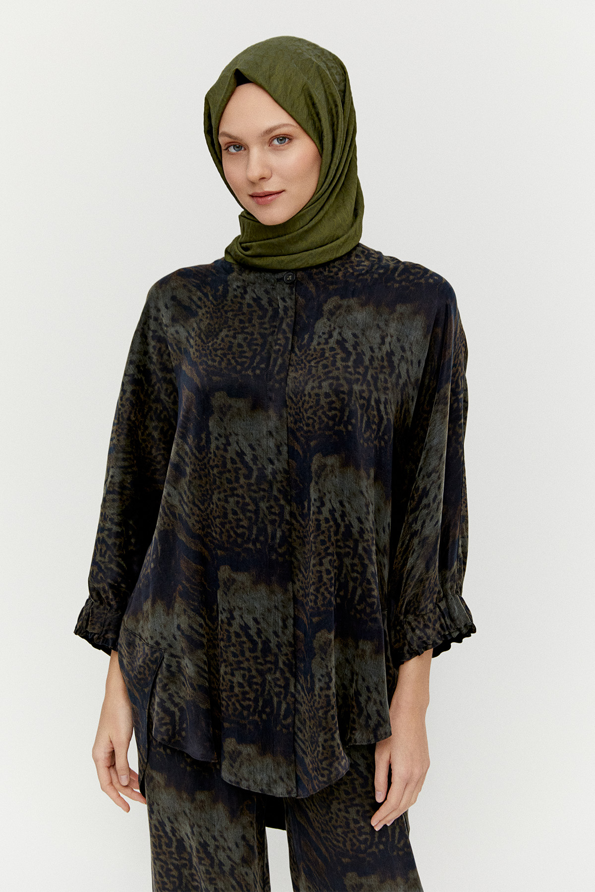 Desenli Lyocell İkili Takım