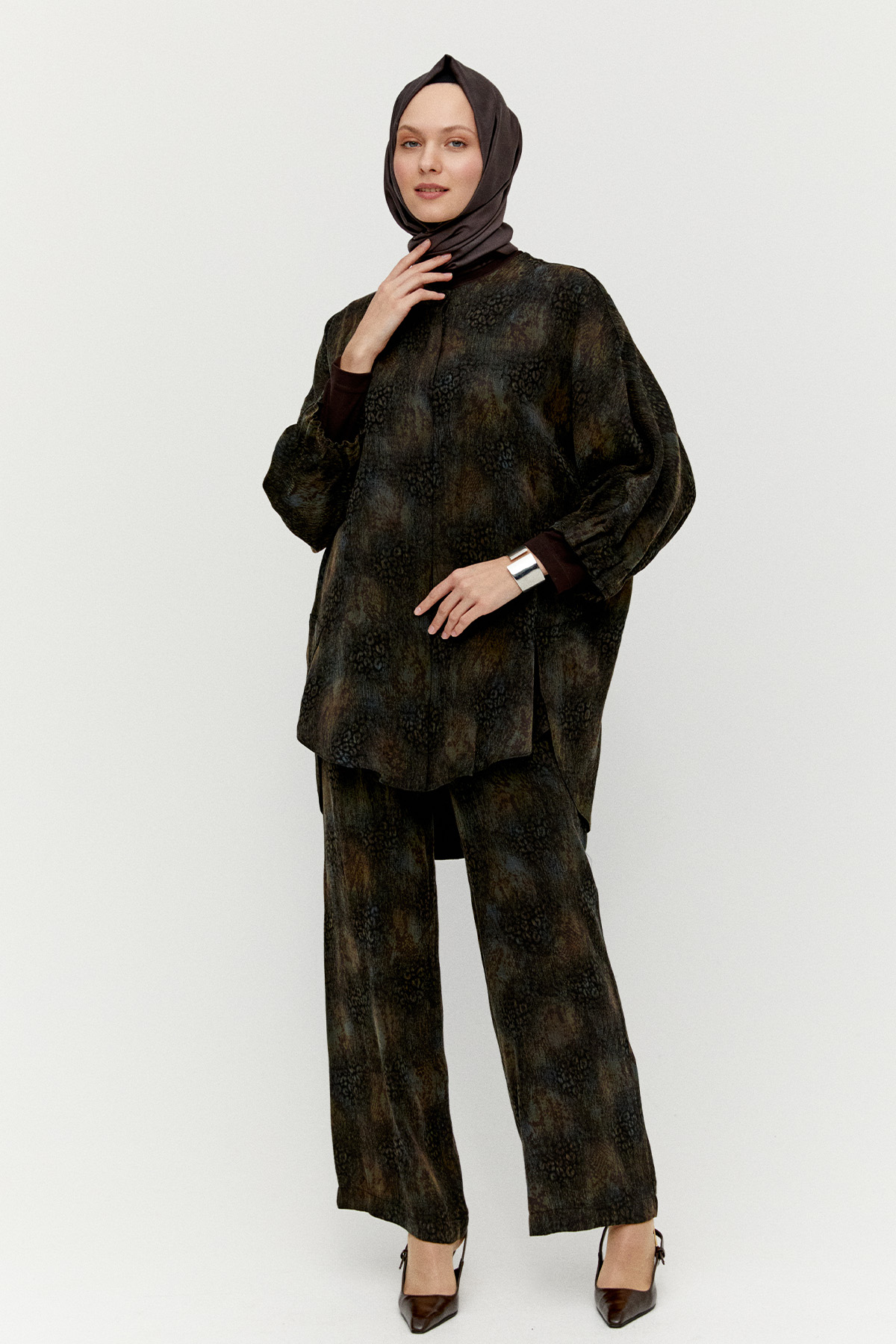 Desenli Lyocell İkili Takım