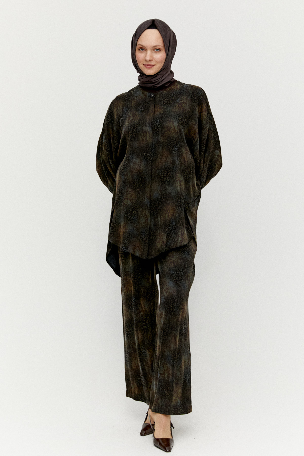 Desenli Lyocell İkili Takım