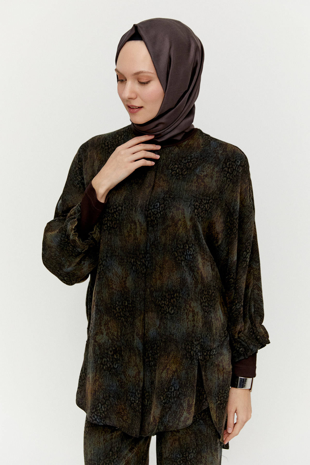 Desenli Lyocell İkili Takım