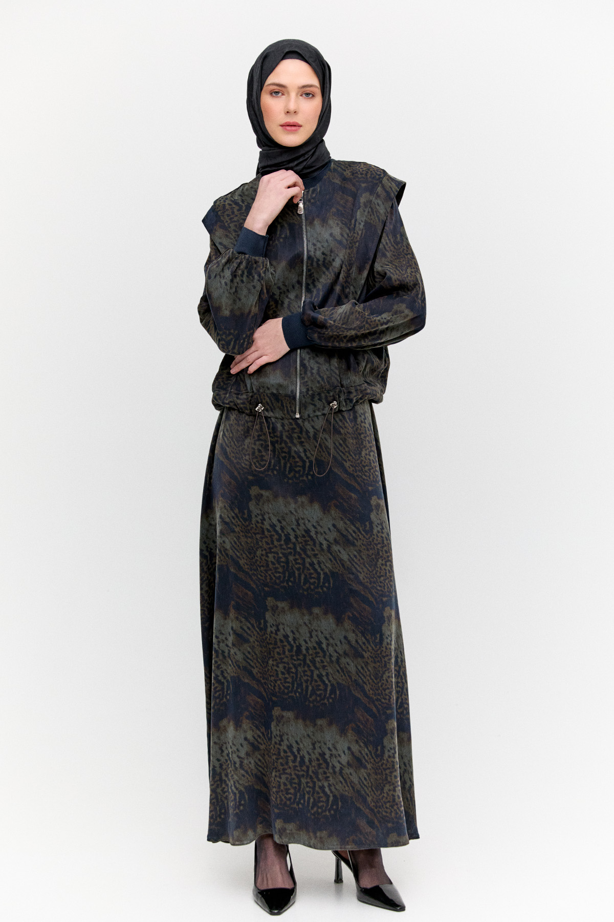 Yelekli Elbiseli İkili Takım, Tesettür Giyim