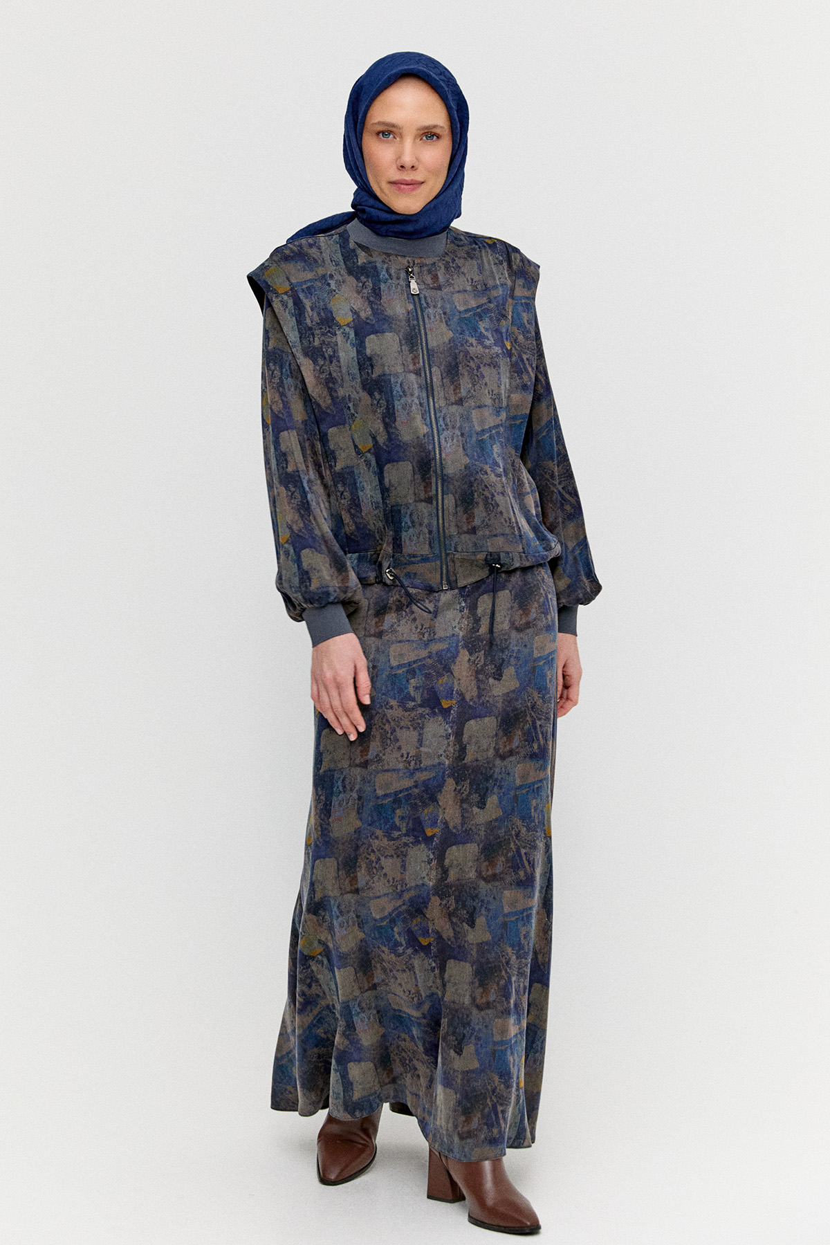 Yelekli Elbiseli İkili Takım, Tesettür Giyim