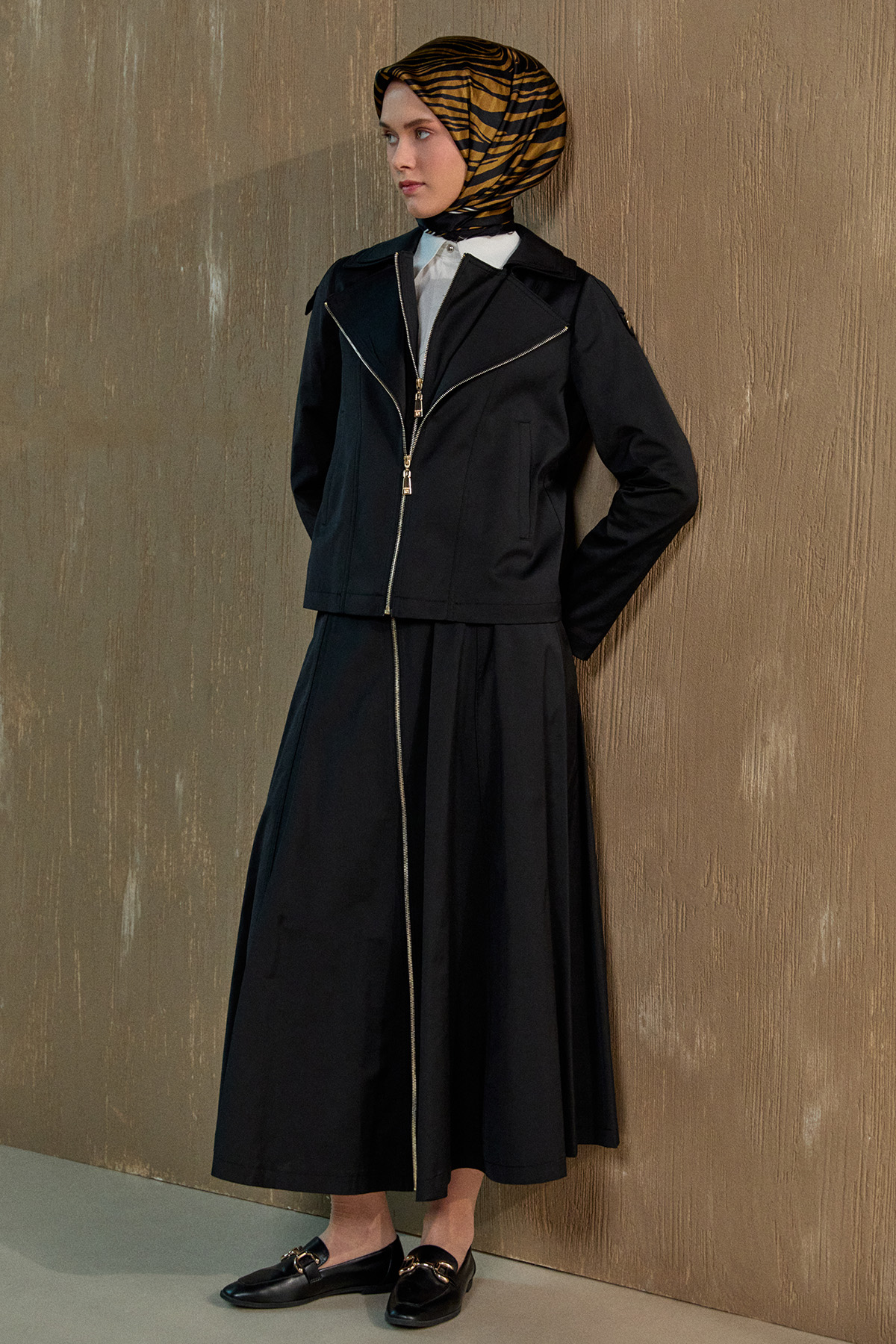 Fermuar Detaylı İkili Takım, Tesettür Giyim