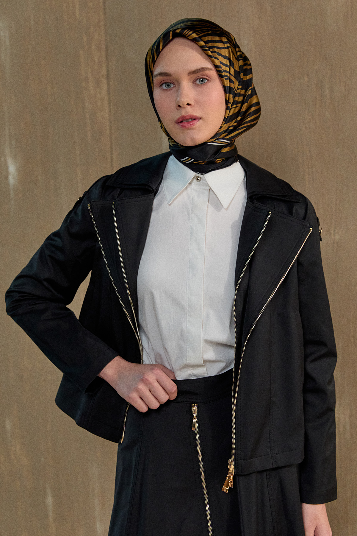 Fermuar Detaylı İkili Takım, Tesettür Giyim