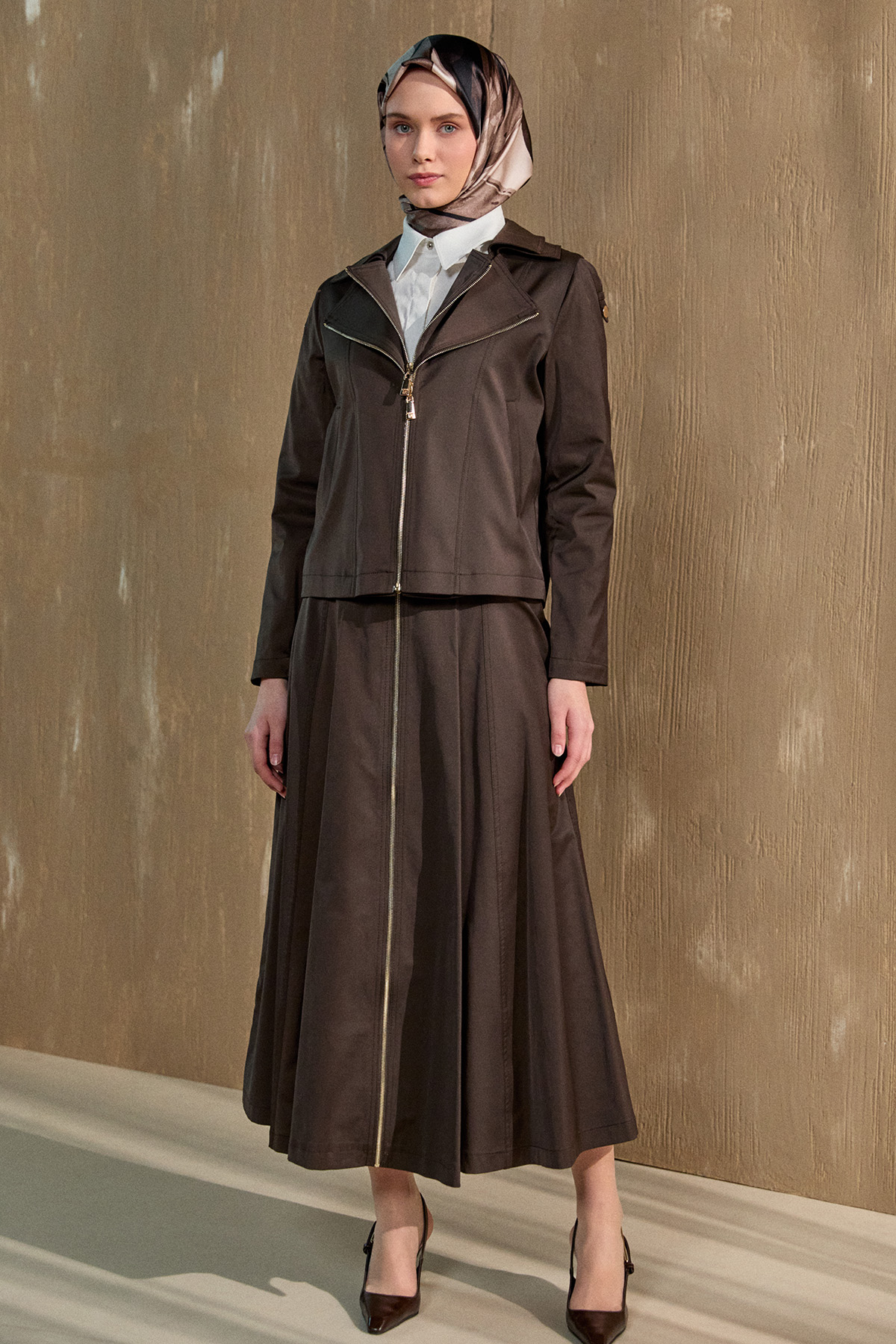 Fermuar Detaylı İkili Takım, Tesettür Giyim