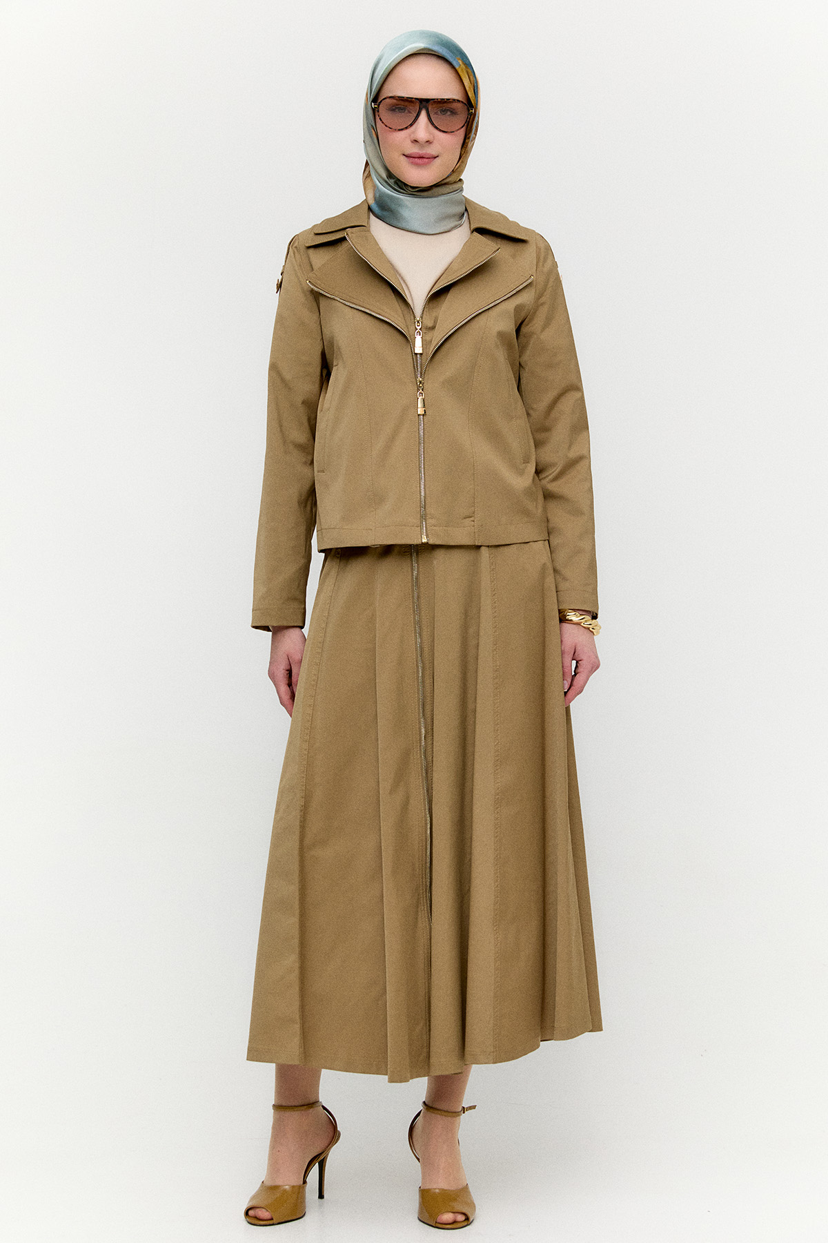 Fermuar Detaylı İkili Takım, Tesettür Giyim