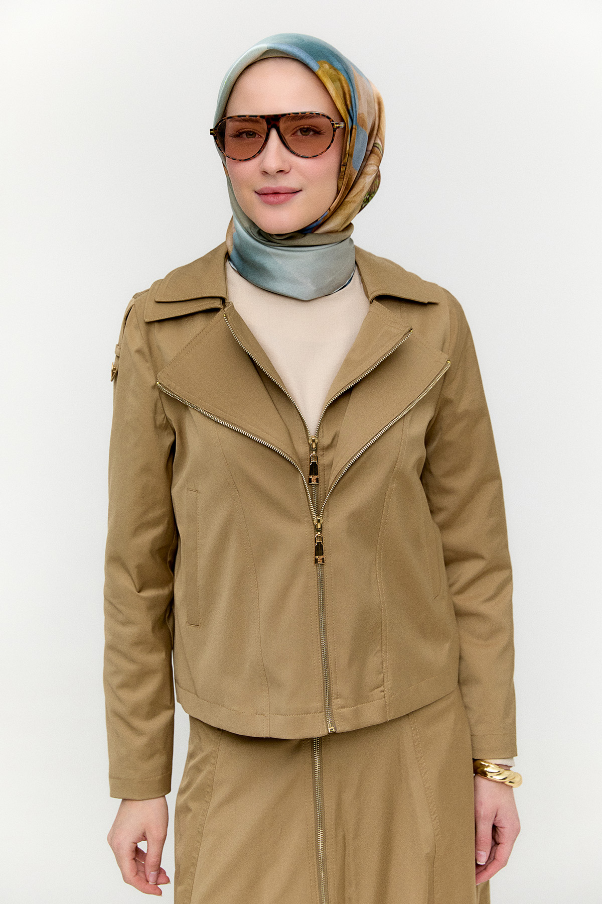 Fermuar Detaylı İkili Takım, Tesettür Giyim