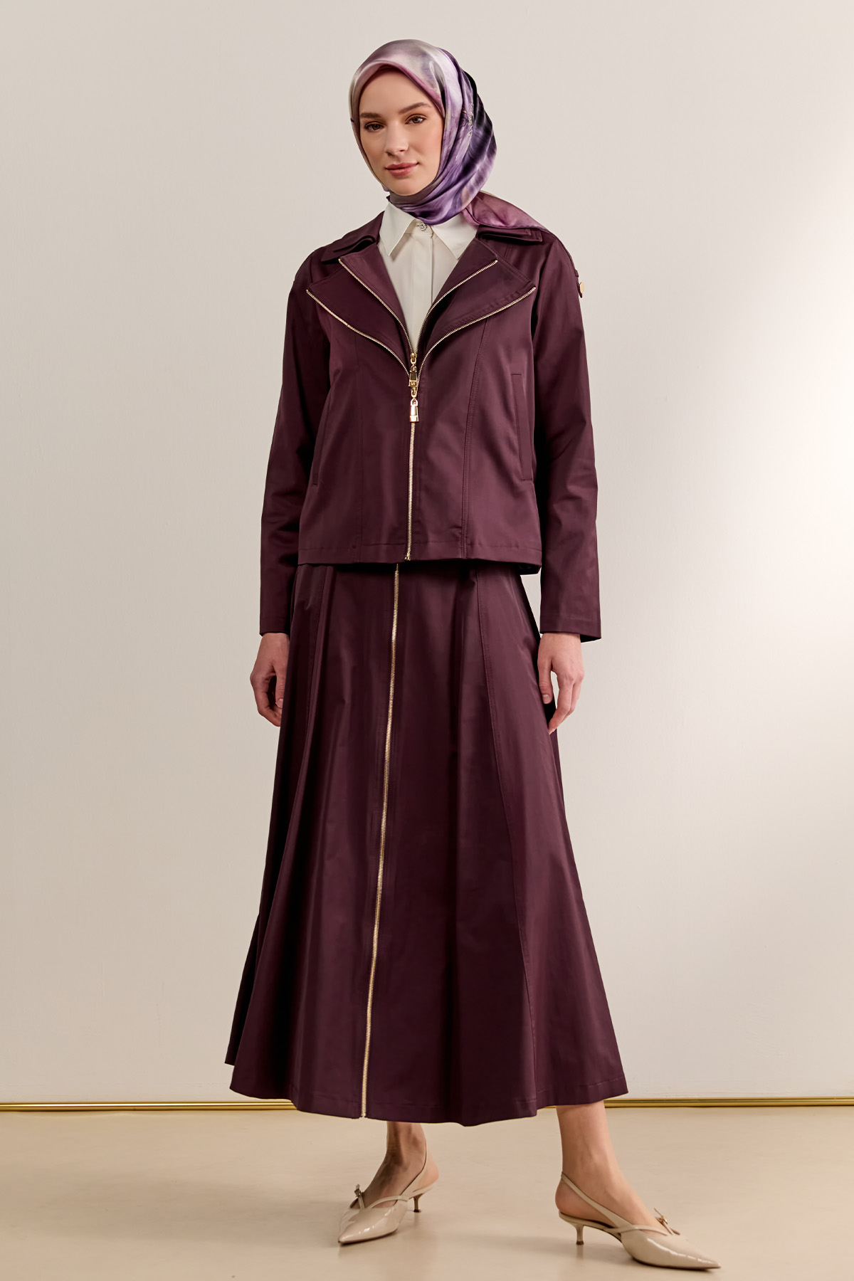 Fermuar Detaylı İkili Takım, Tesettür Giyim