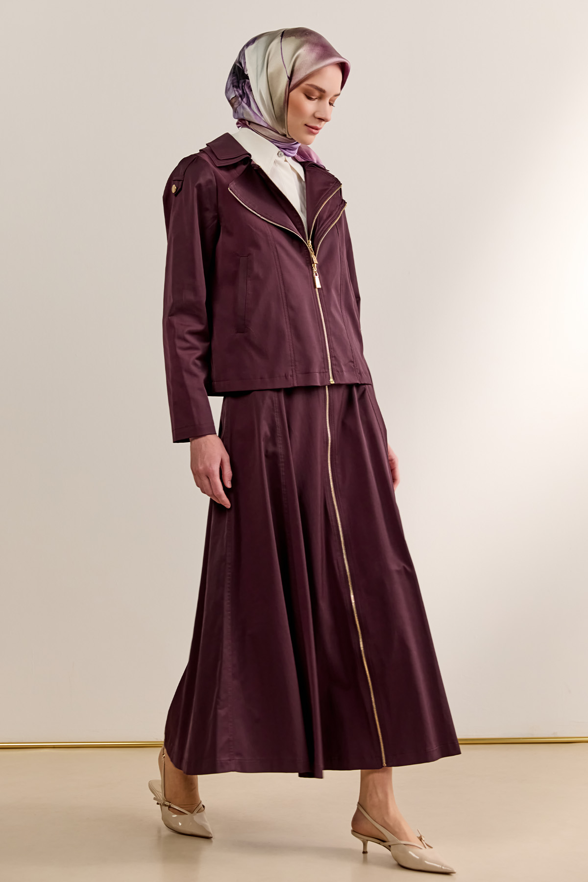 Fermuar Detaylı İkili Takım, Tesettür Giyim