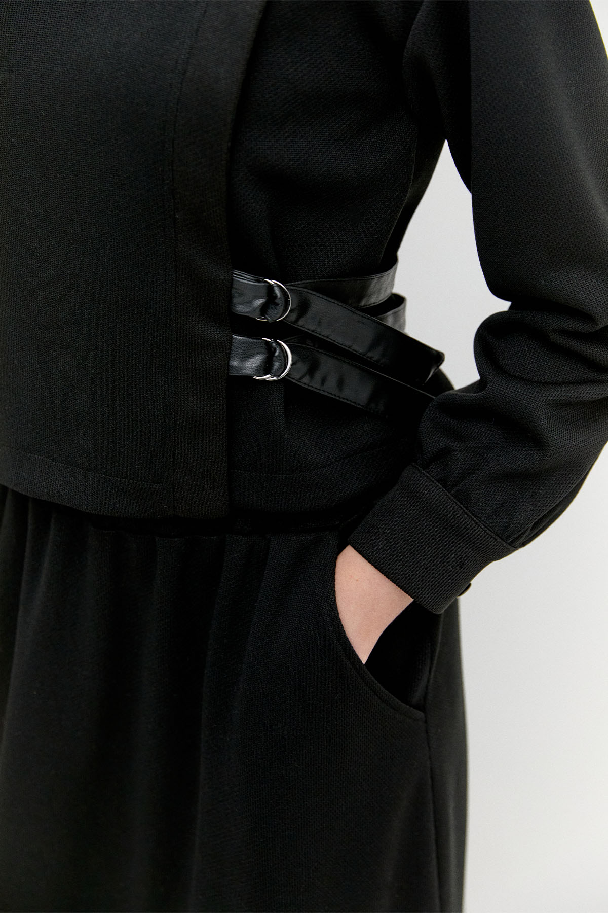 Deri Kemerli Örme İkili Takım, Tesettür Giyim