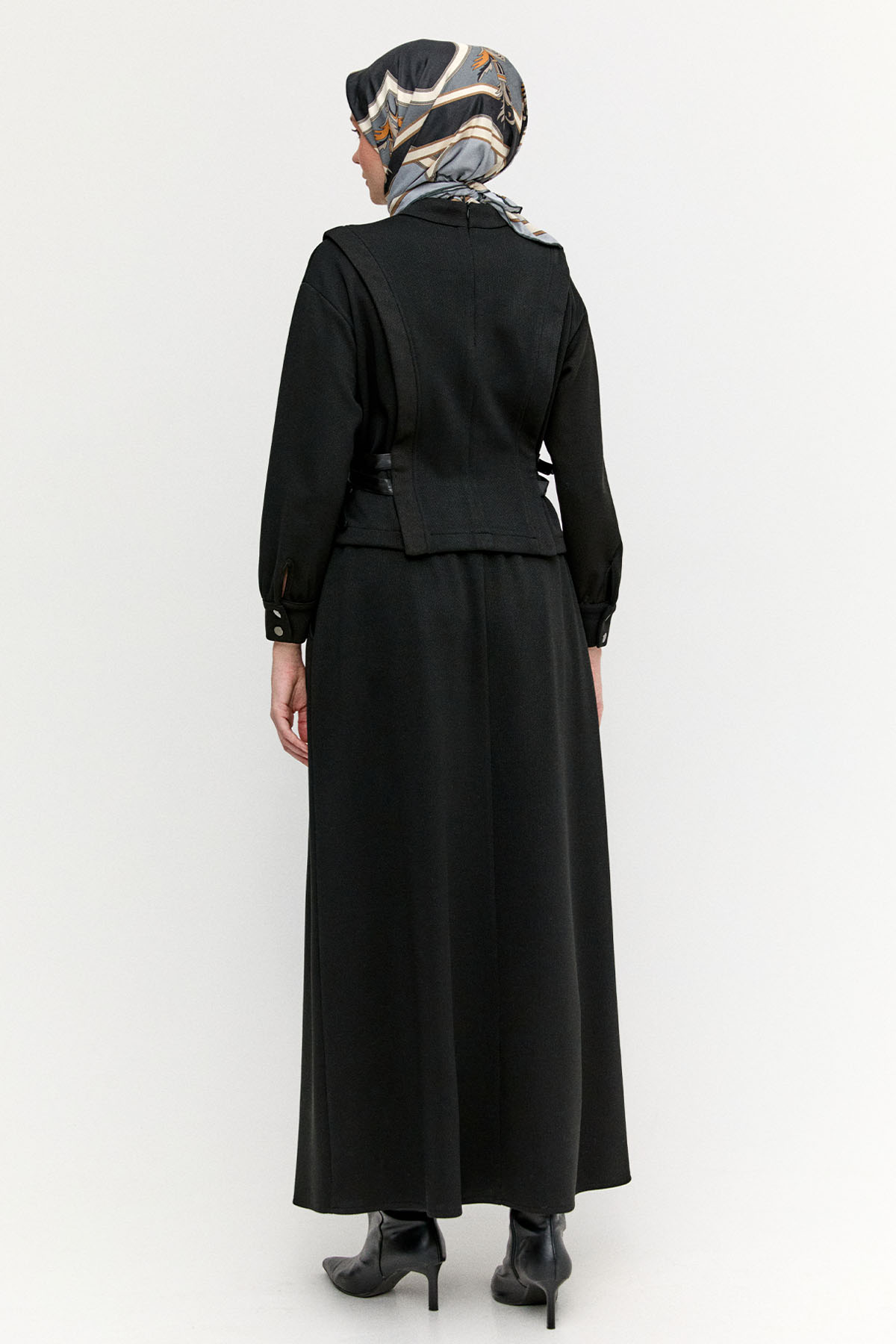 Deri Kemerli Örme İkili Takım, Tesettür Giyim