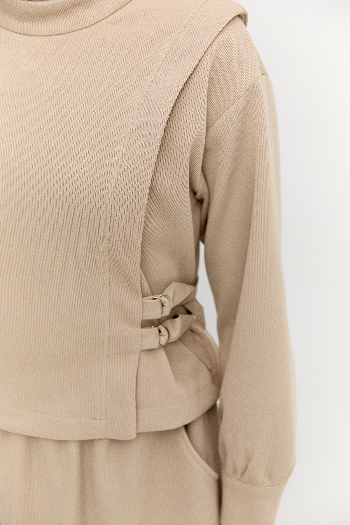 Deri Kemerli Örme İkili Takım, Tesettür Giyim