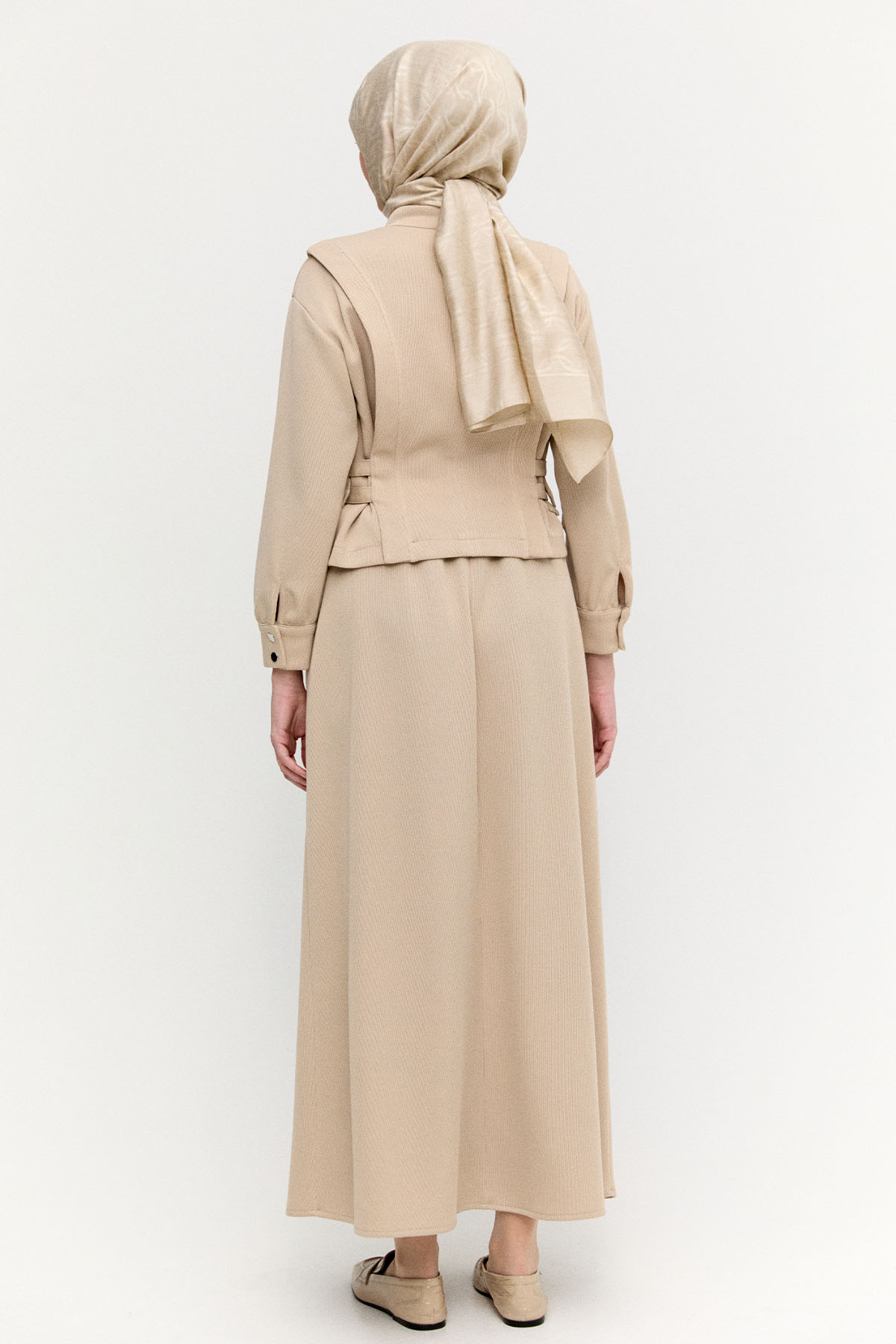 Deri Kemerli Örme İkili Takım, Tesettür Giyim