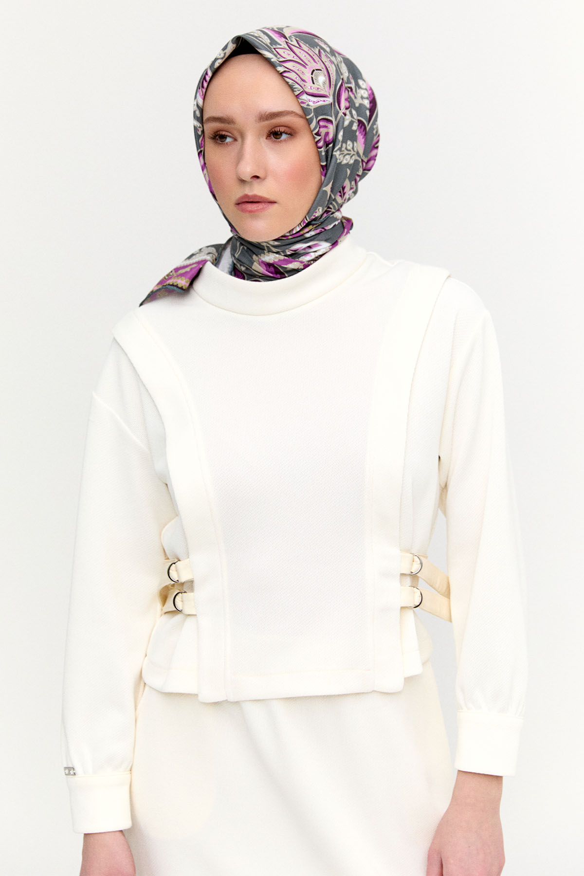 Deri Kemerli Örme İkili Takım, Tesettür Giyim