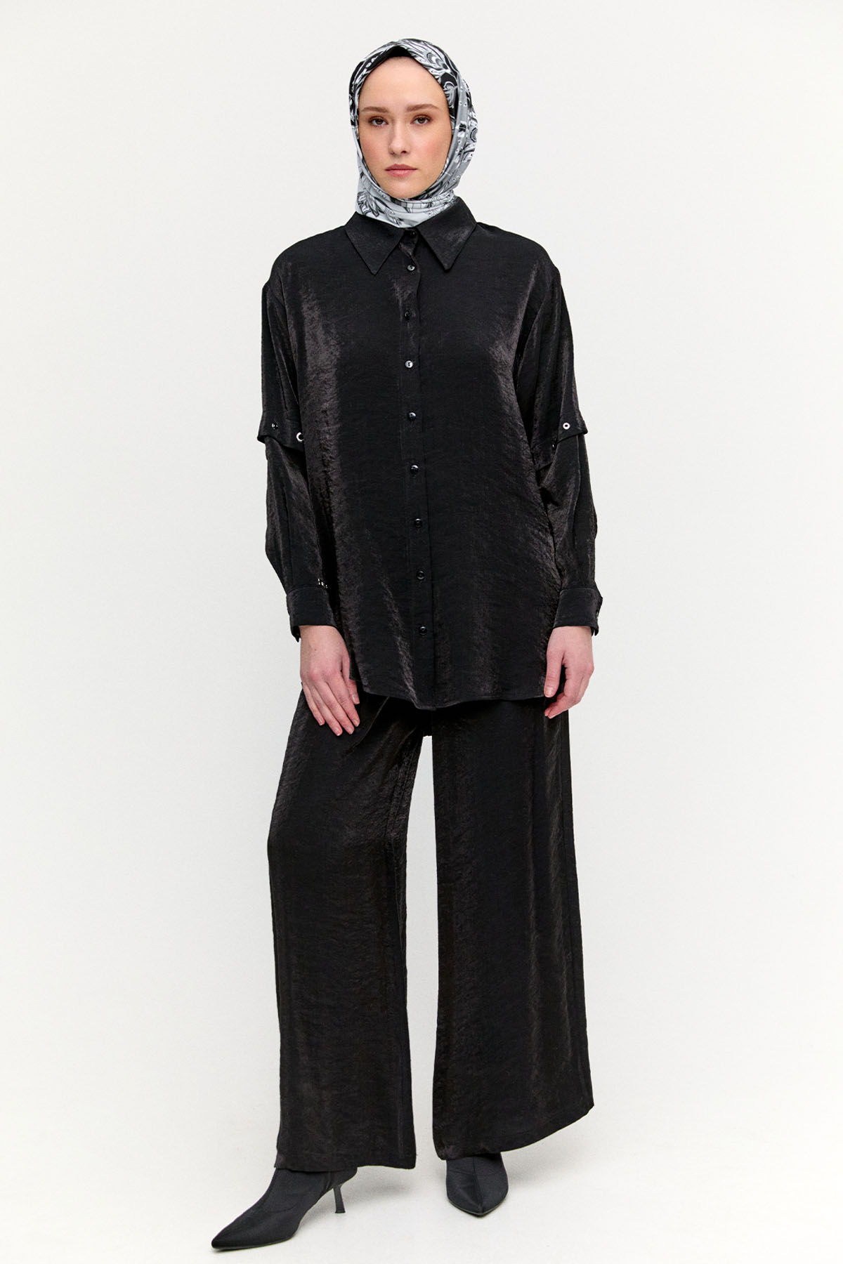 Kuşgözülü Jakarlı İkili Takım, Tesettür Giyim