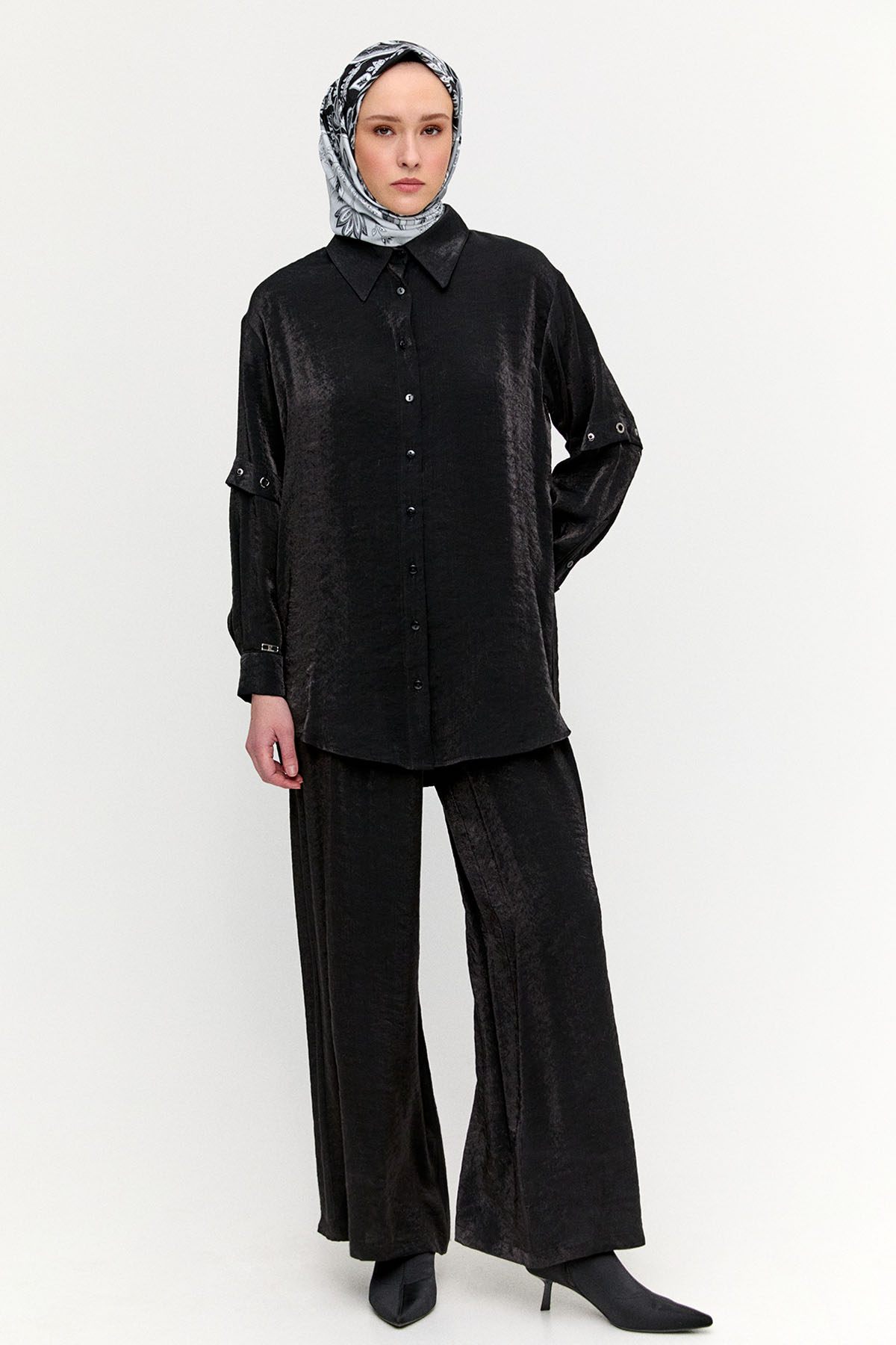 Kuşgözülü Jakarlı İkili Takım, Tesettür Giyim