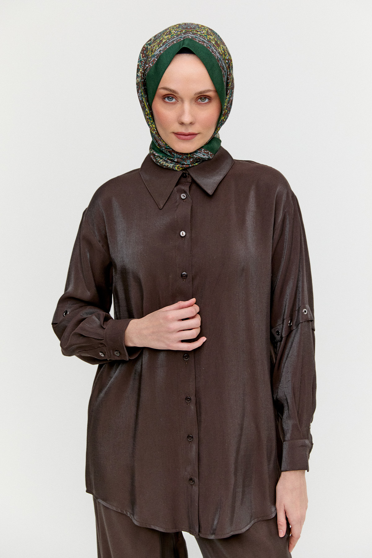 Kuşgözülü Jakarlı İkili Takım, Tesettür Giyim