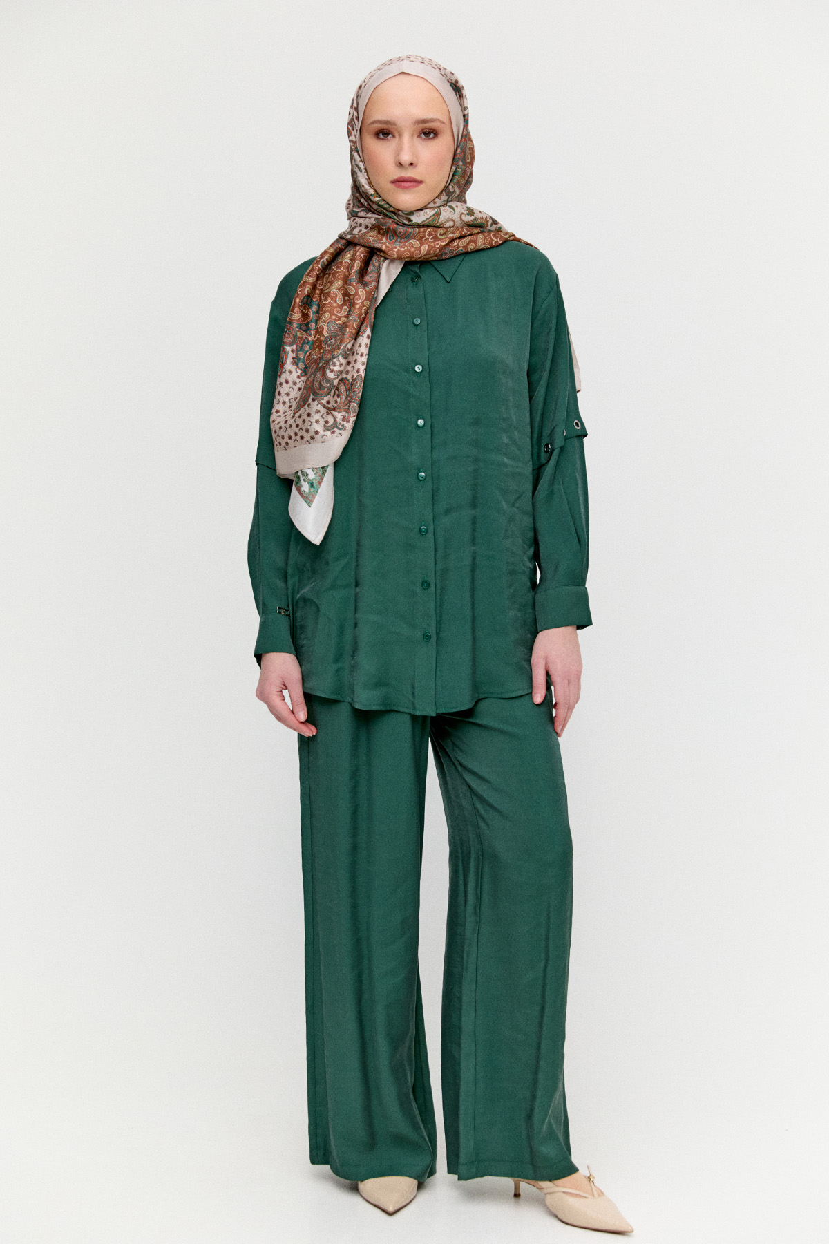 Kuşgözülü Jakarlı İkili Takım, Tesettür Giyim
