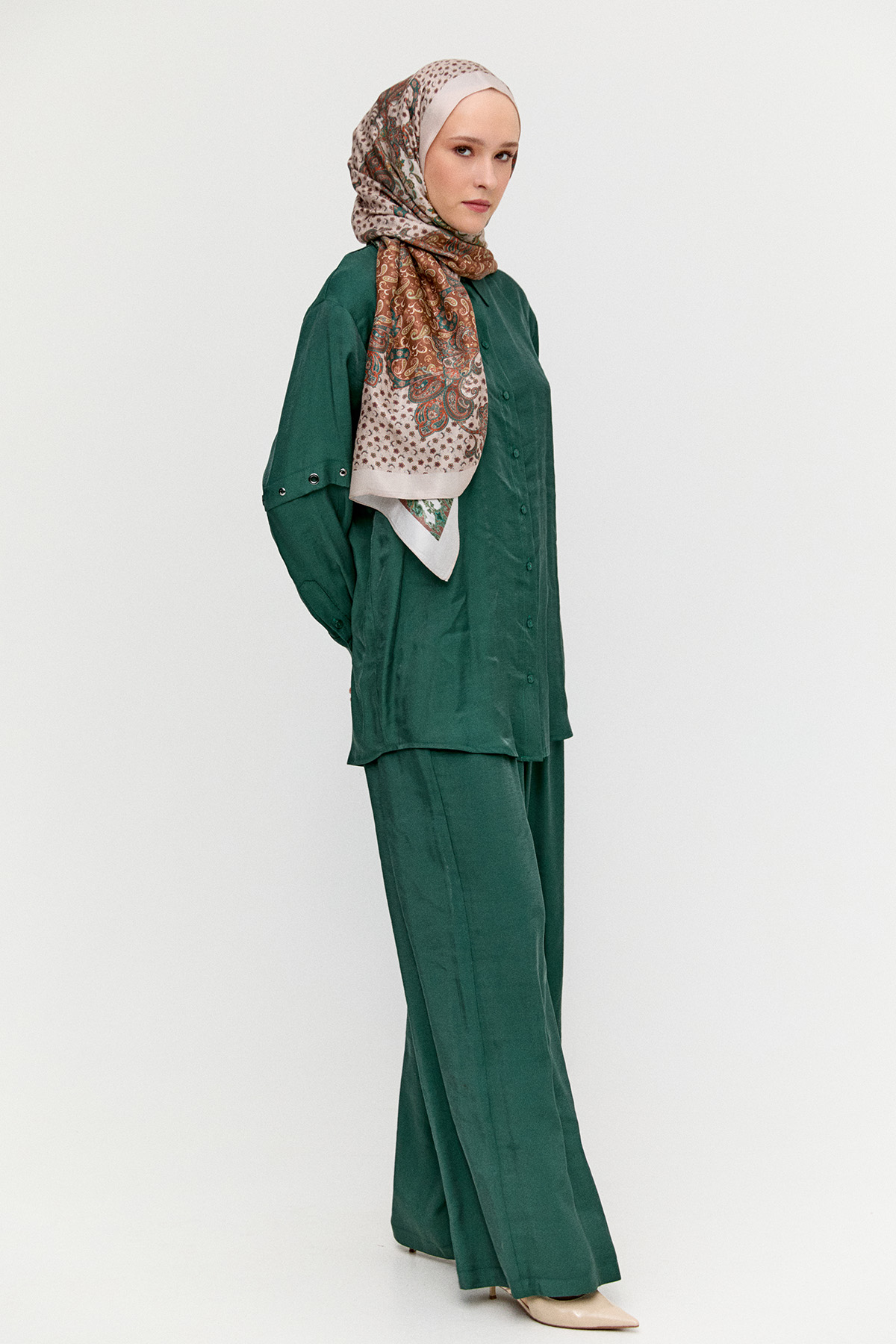 Kuşgözülü Jakarlı İkili Takım, Tesettür Giyim