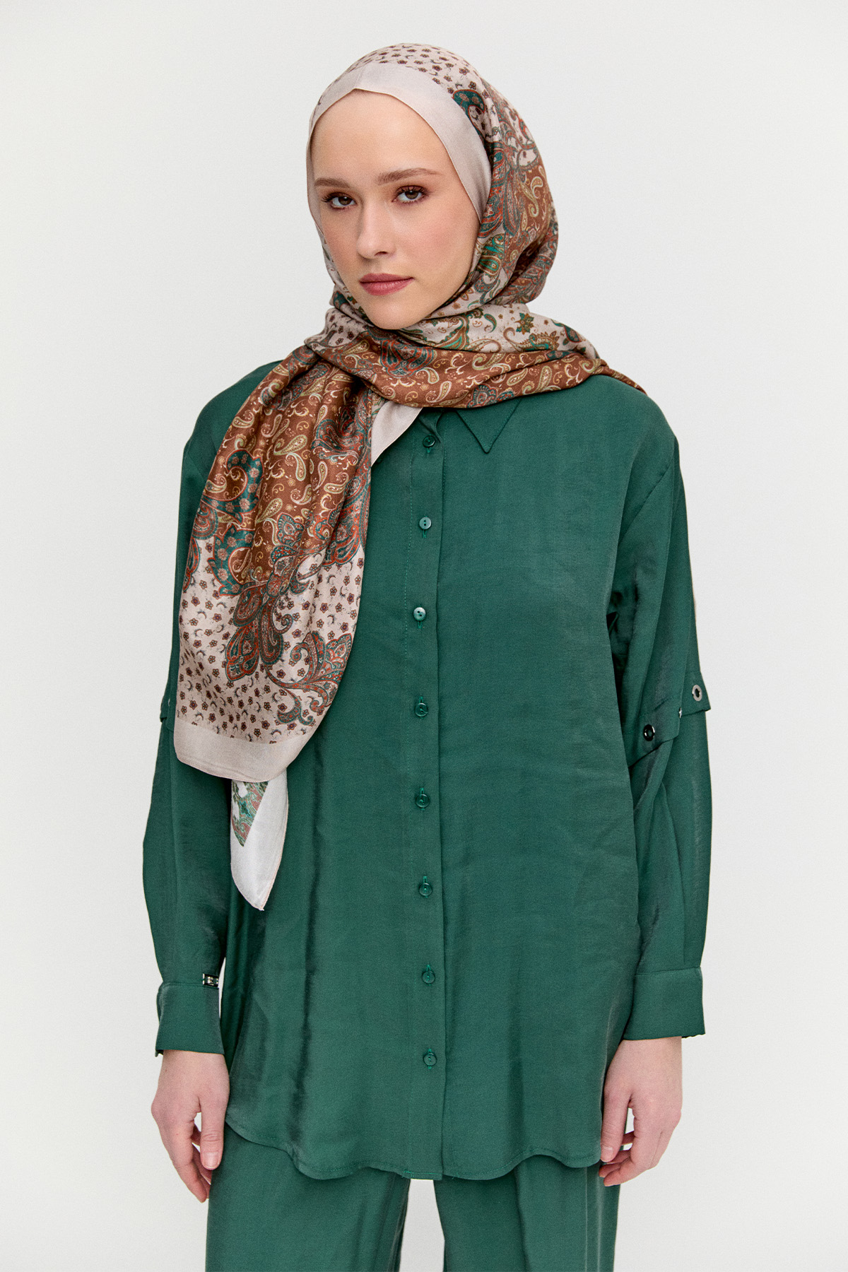 Kuşgözülü Jakarlı İkili Takım, Tesettür Giyim