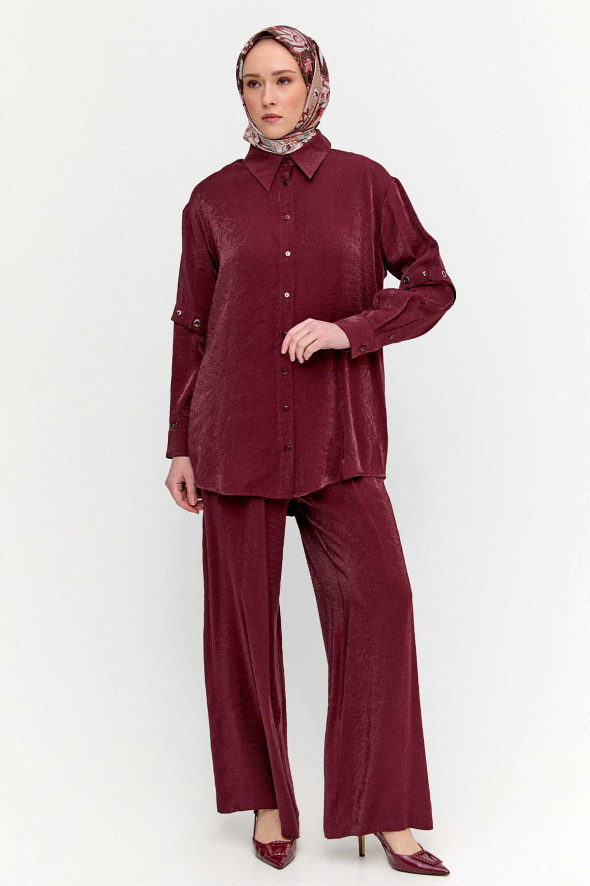 Kuşgözülü Jakarlı İkili Takım, Tesettür Giyim