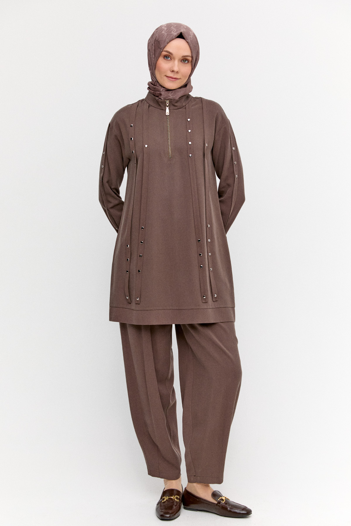 Zımba Şeritli İkili Takım, Tesettür Giyim