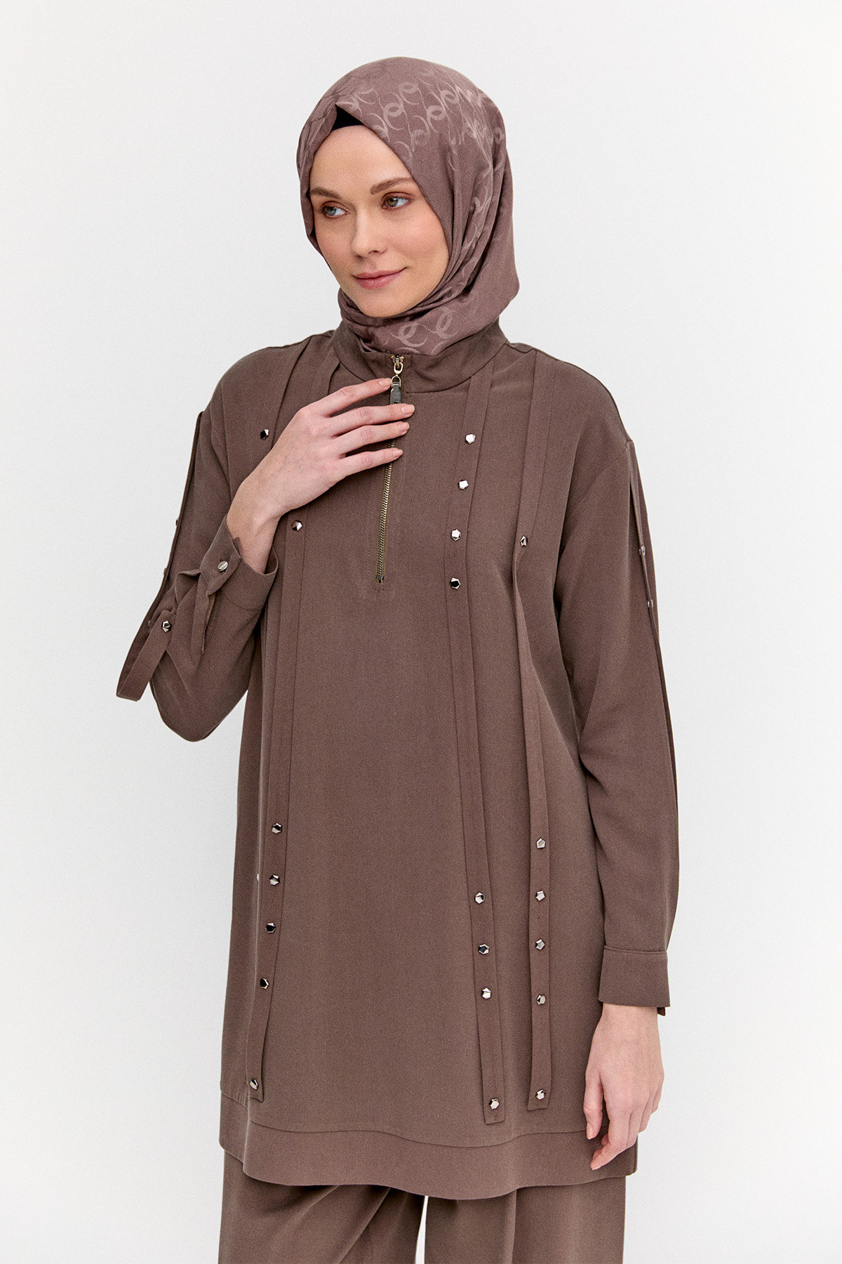 Zımba Şeritli İkili Takım, Tesettür Giyim