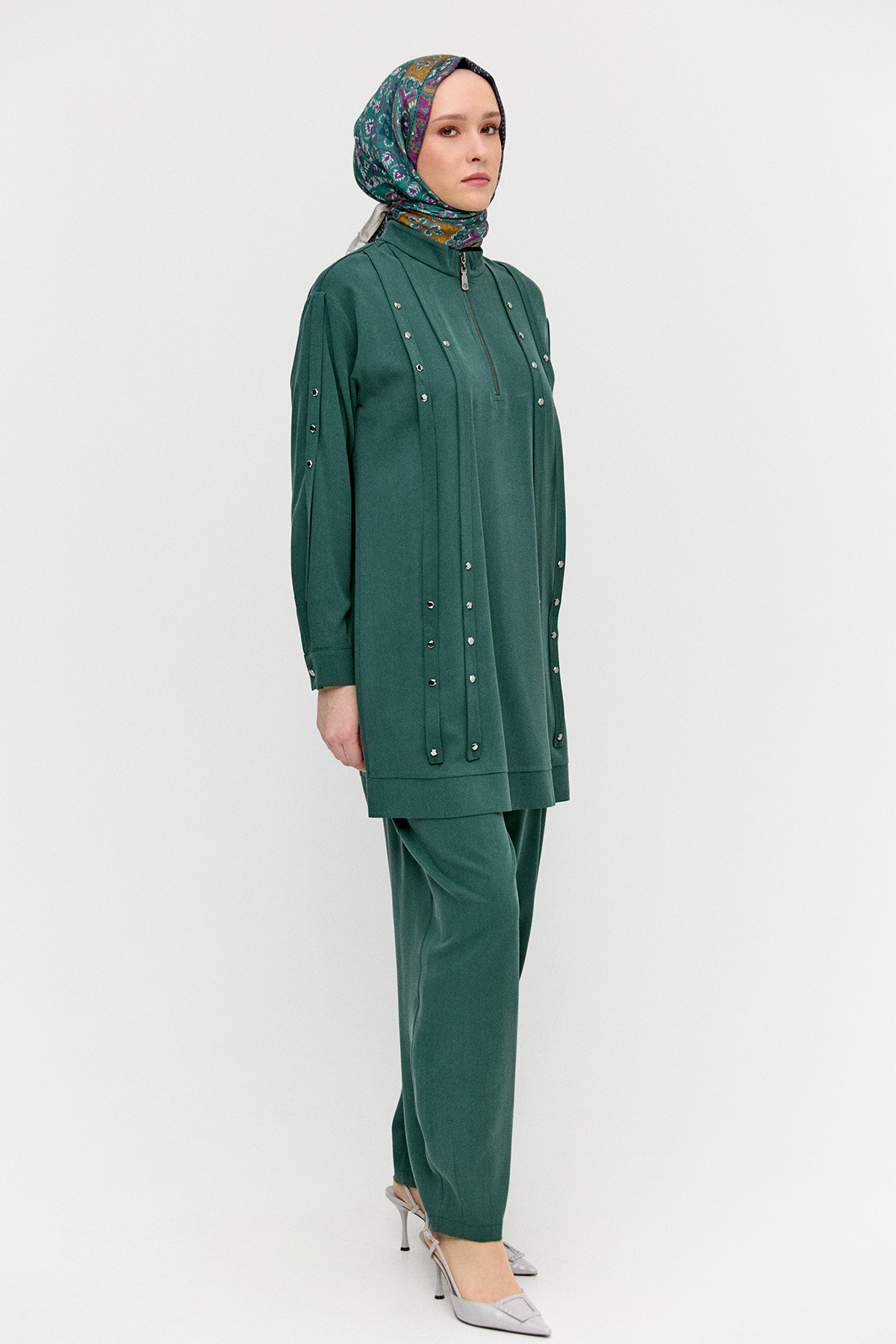 Zımba Şeritli İkili Takım, Tesettür Giyim